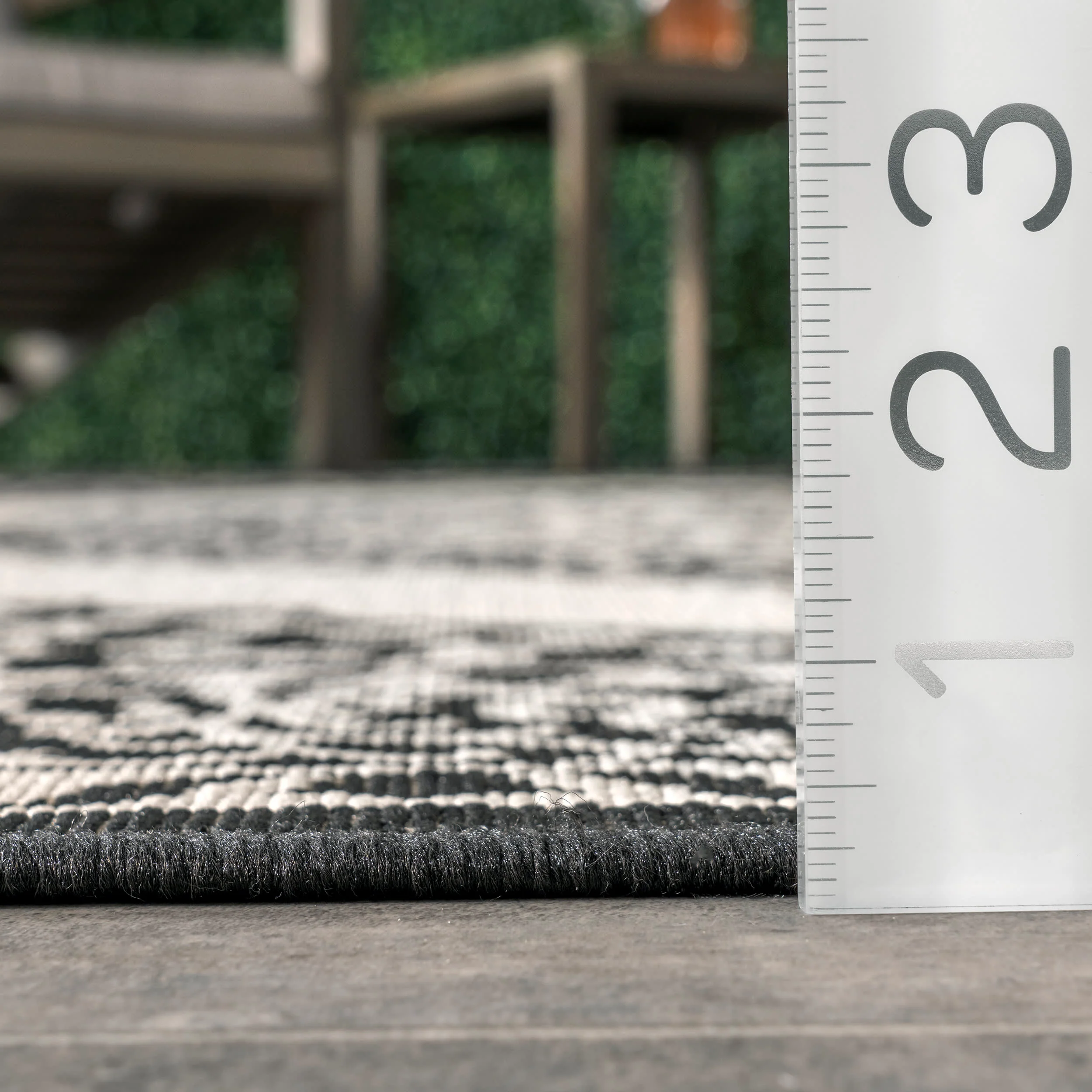 Iris Medallion Indoor/Outdoor Rug | Black - Image 5