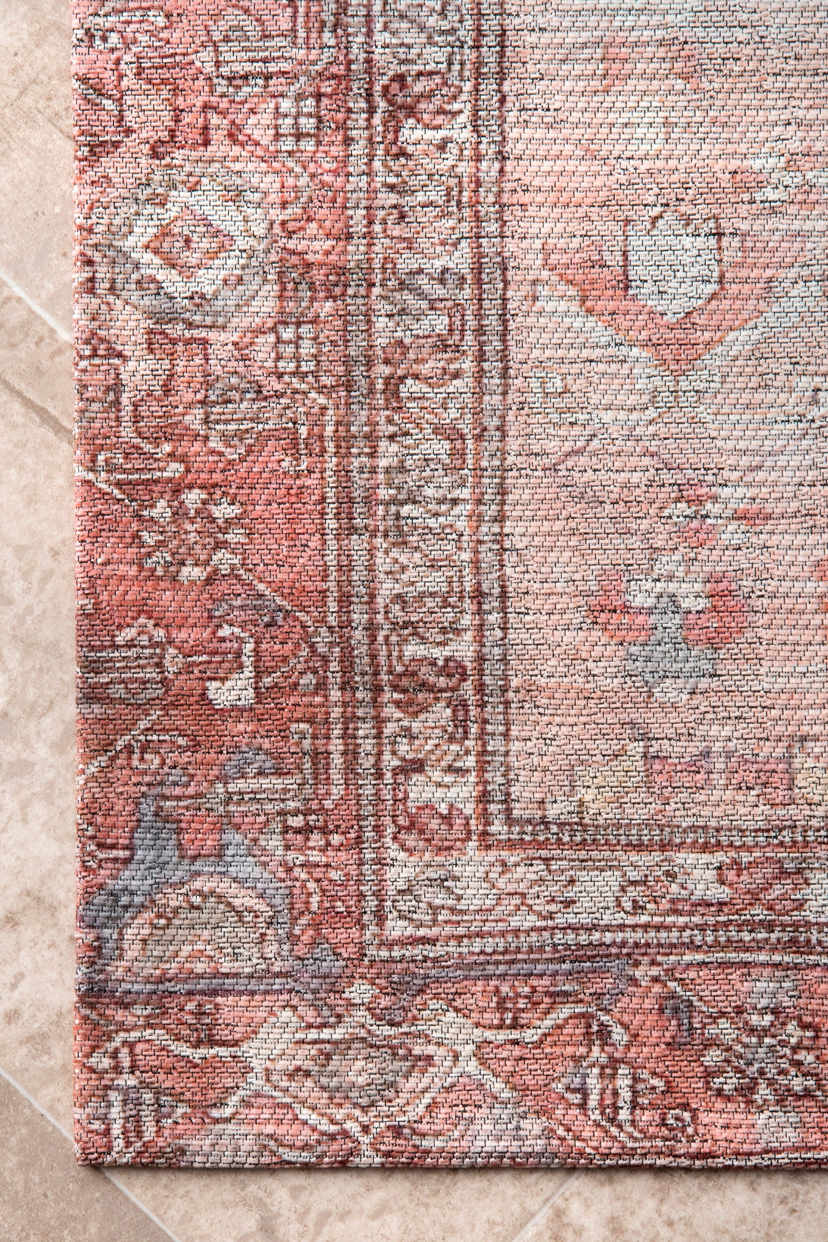 Iris Medallion Washable Rug | Blush - Image 3