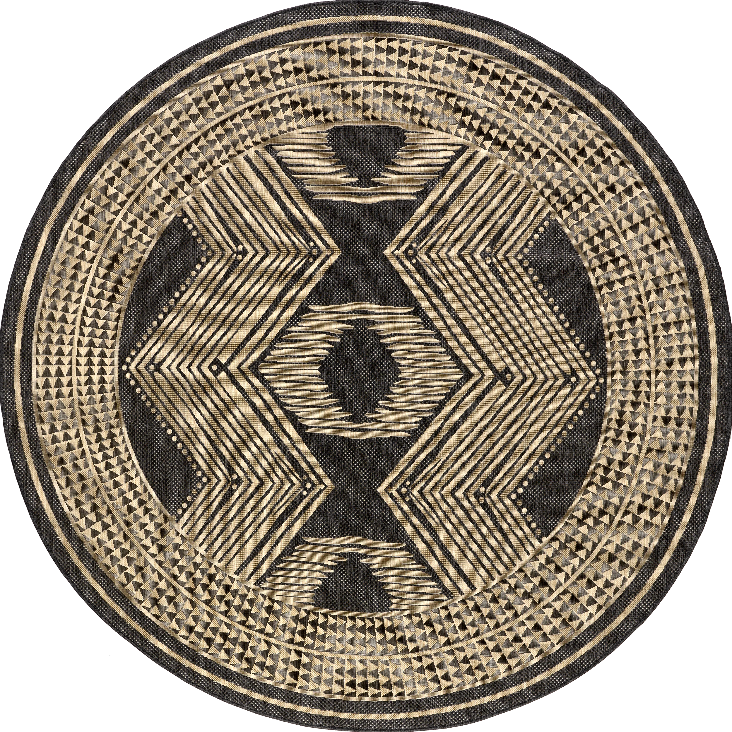 Iris Totem Indoor/Outdoor Flatweave Rug | Dark Grey