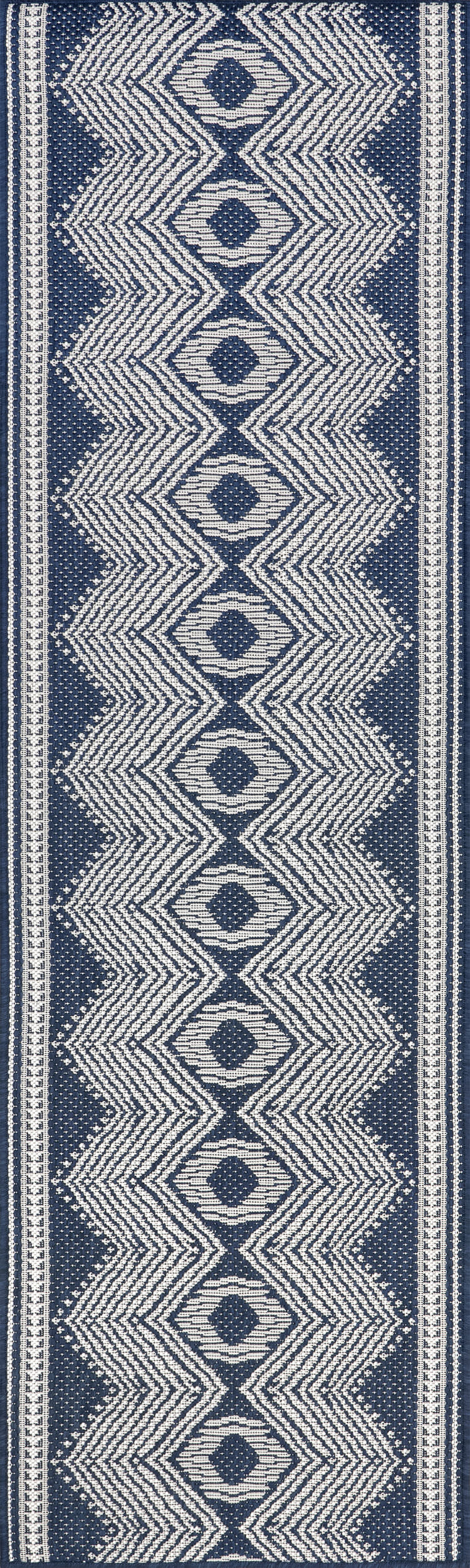 Iris Totem Indoor/Outdoor Flatweave Rug | Navy
