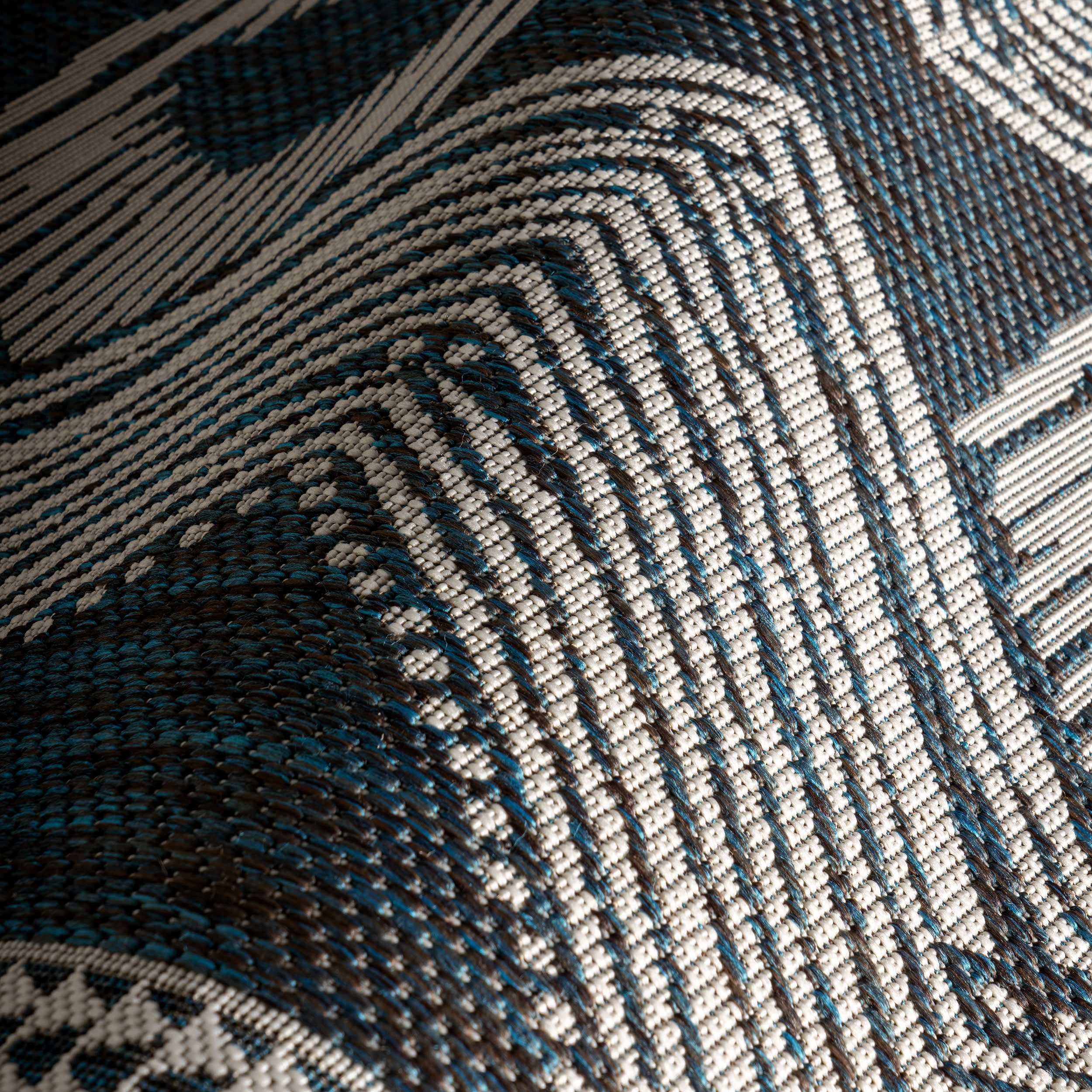 Iris Totem Indoor/Outdoor Flatweave Rug | Turquoise - Image 3