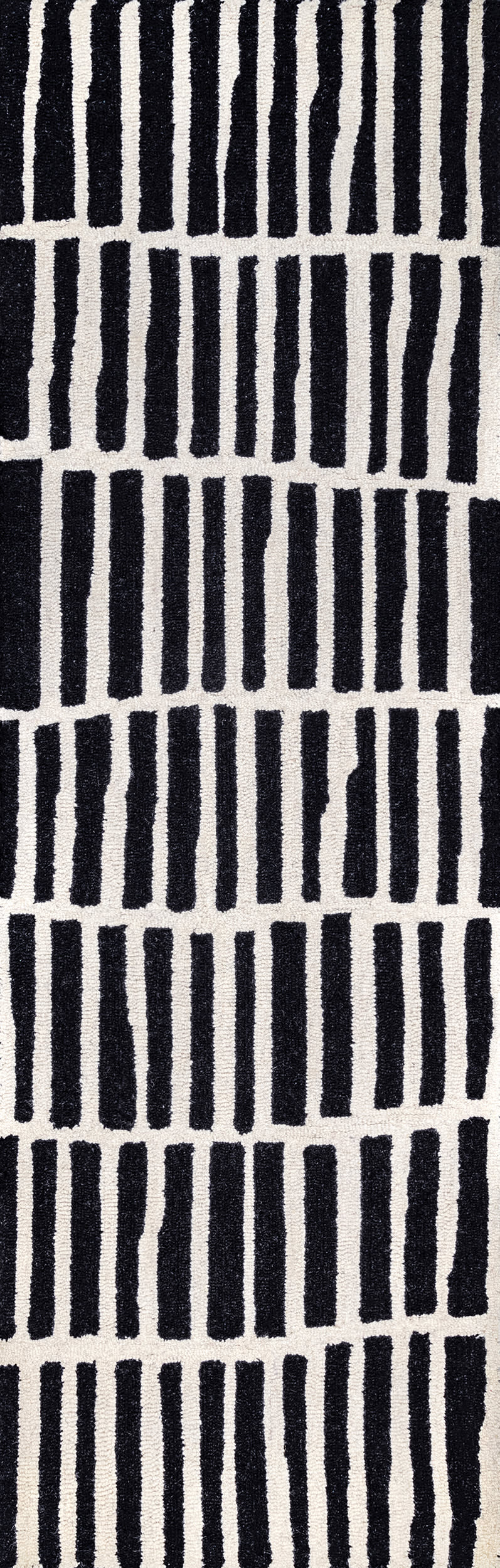 Irregular Parallel Bars Rug | Black