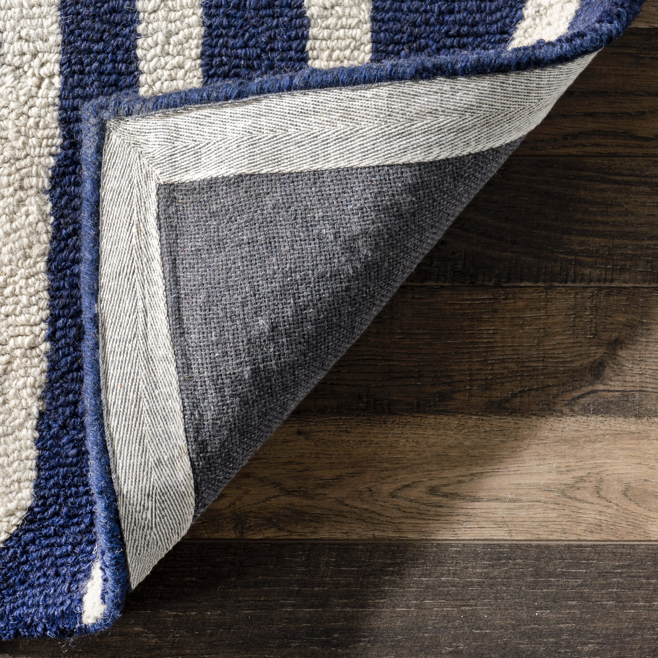 Irregular Parallel Bars Rug | Navy - Image 6