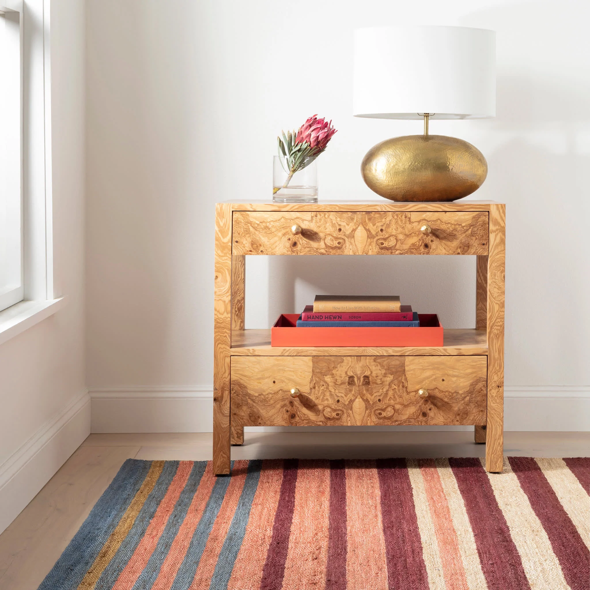Isle Stripe Handwoven Jute Rug | Pink - Image 2
