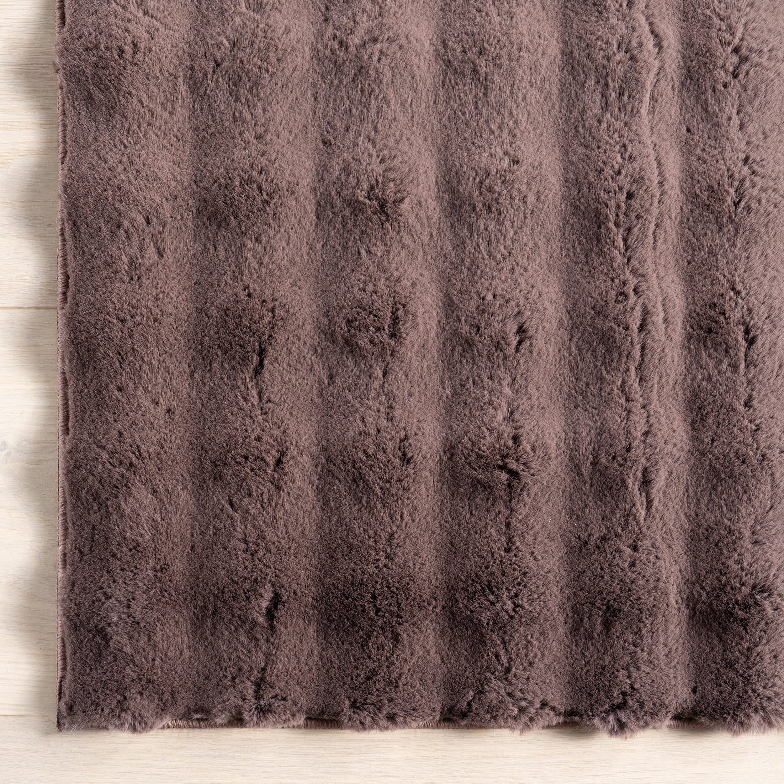 Ivana Checkered Plush Cloud Washable Rug | Dark Brown - Image 4