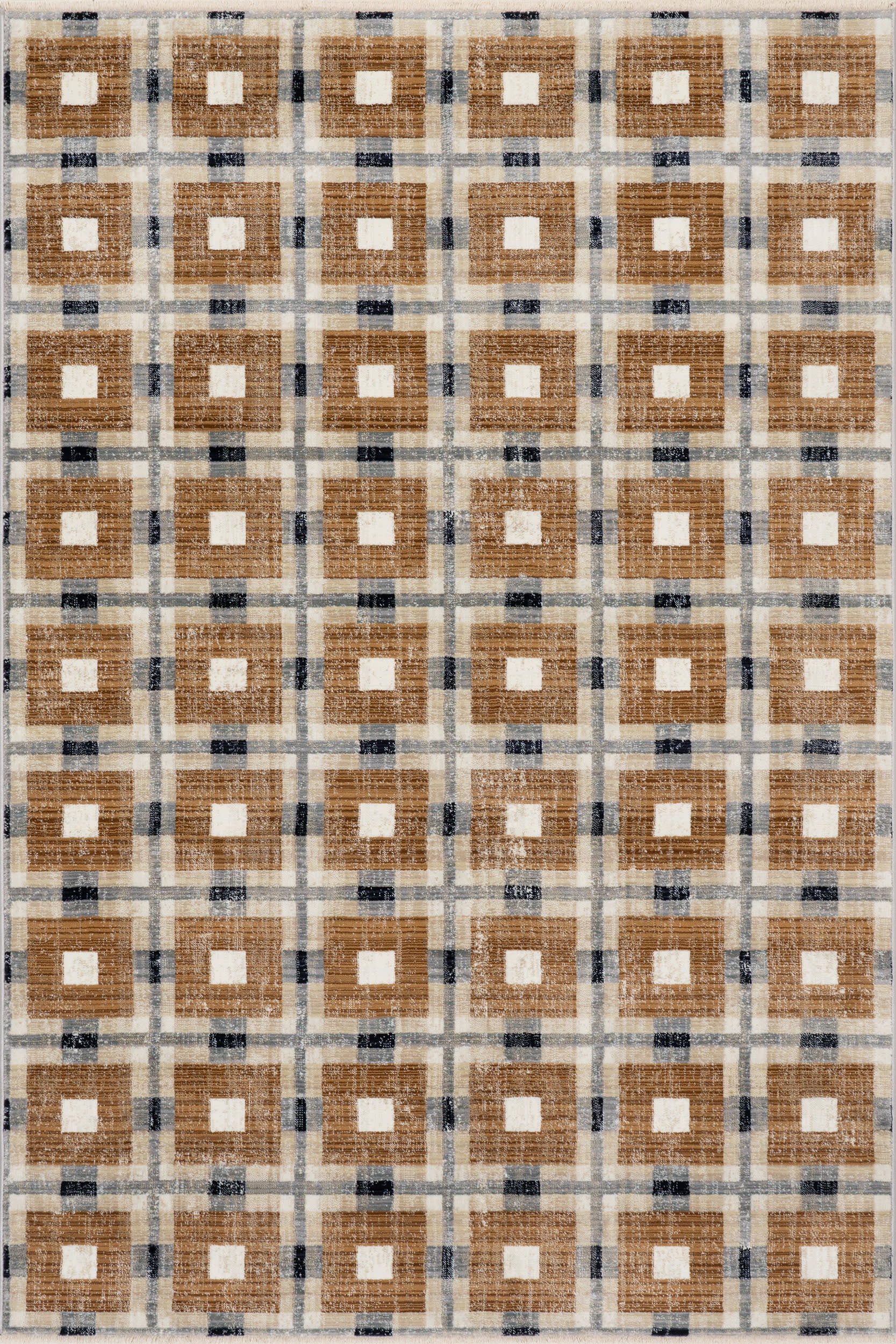 Sorelle Modern Plaid Rug | Light Brown