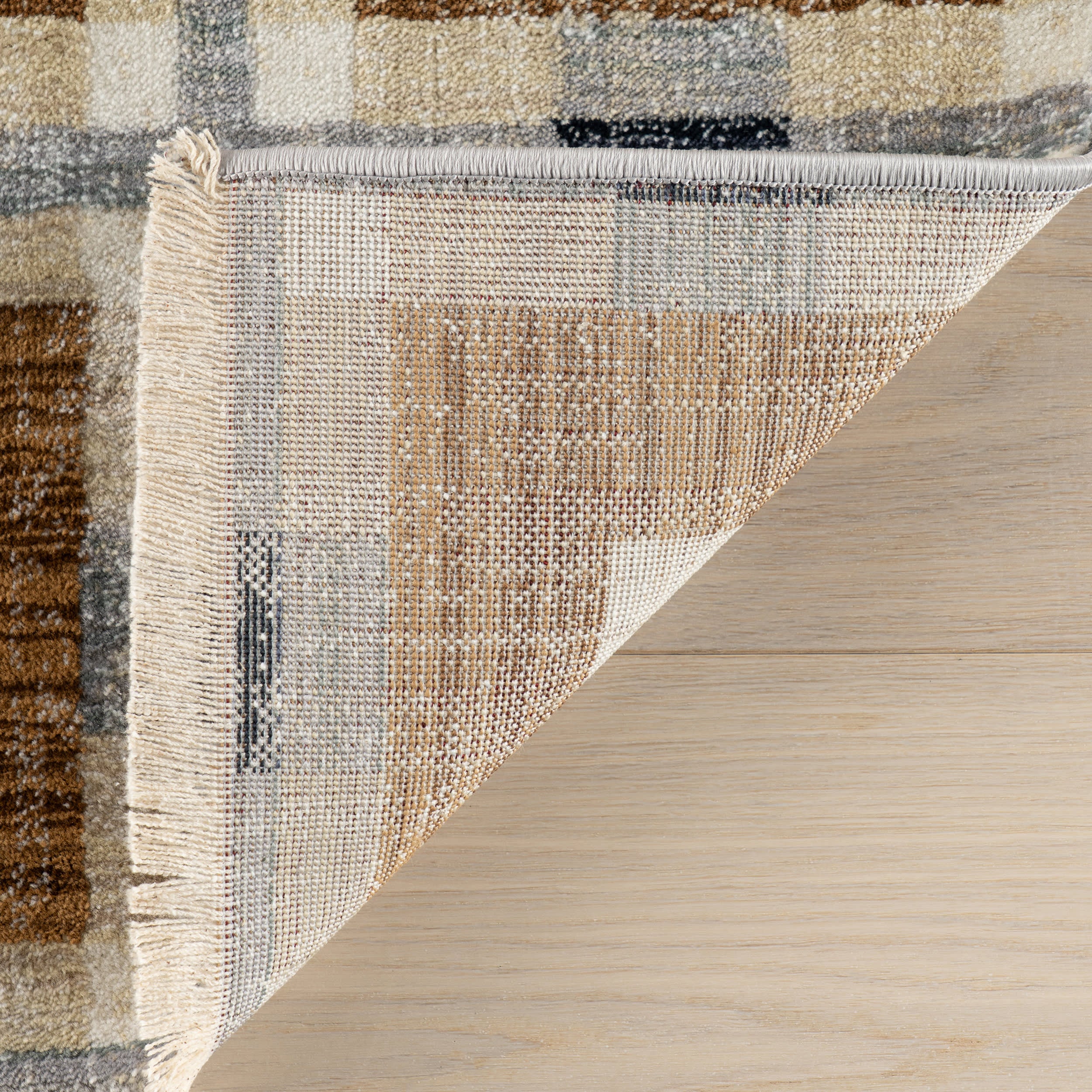 Sorelle Modern Plaid Rug | Light Brown - Image 6