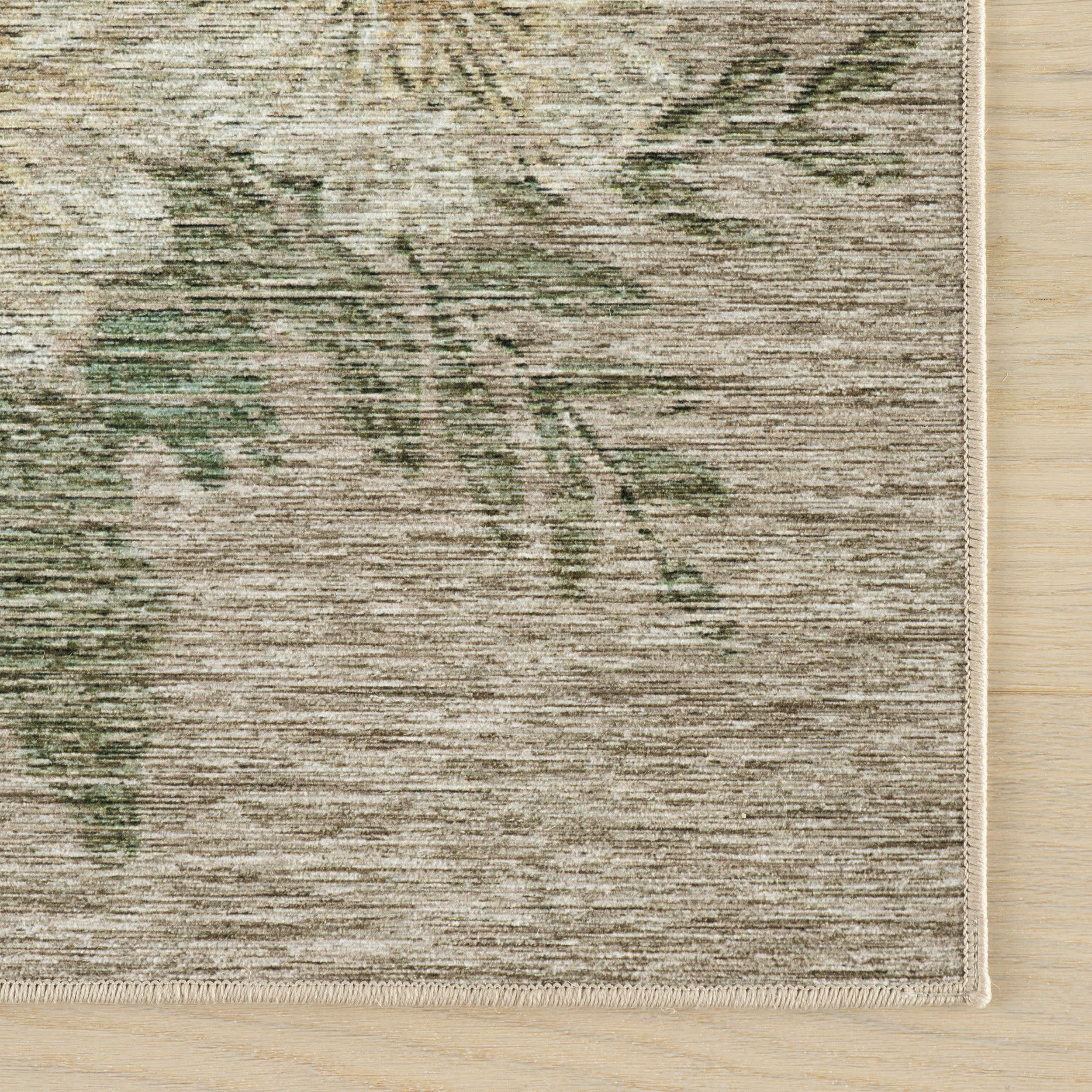 Janesey Floral Farmhouse Washable Rug | Beige - Image 4