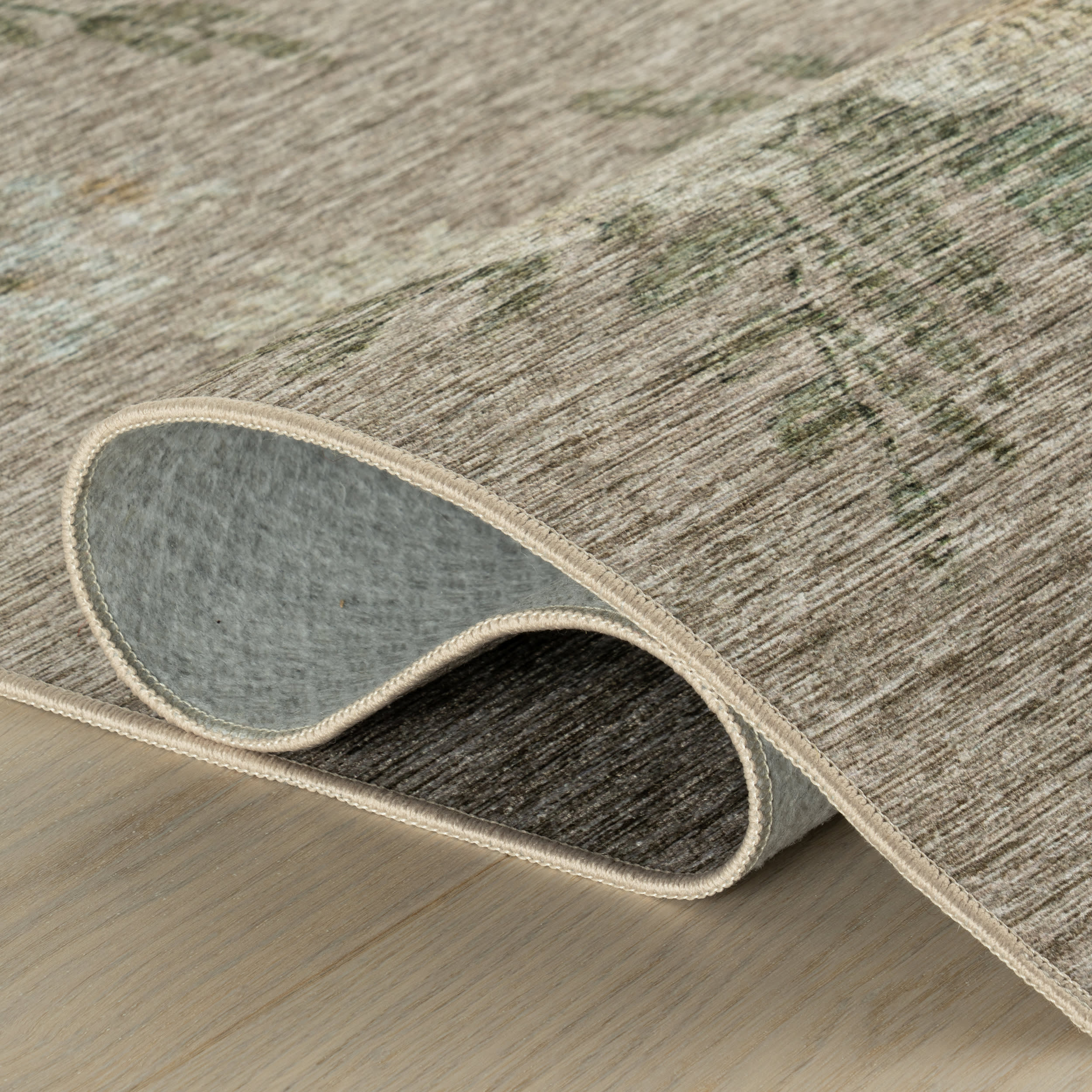 Janesey Floral Farmhouse Washable Rug | Beige - Image 7