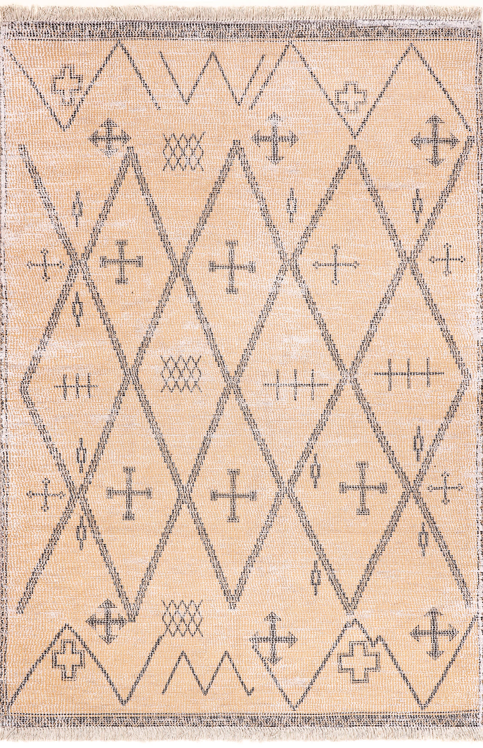 Janine Cotton Trellis Rug | Beige