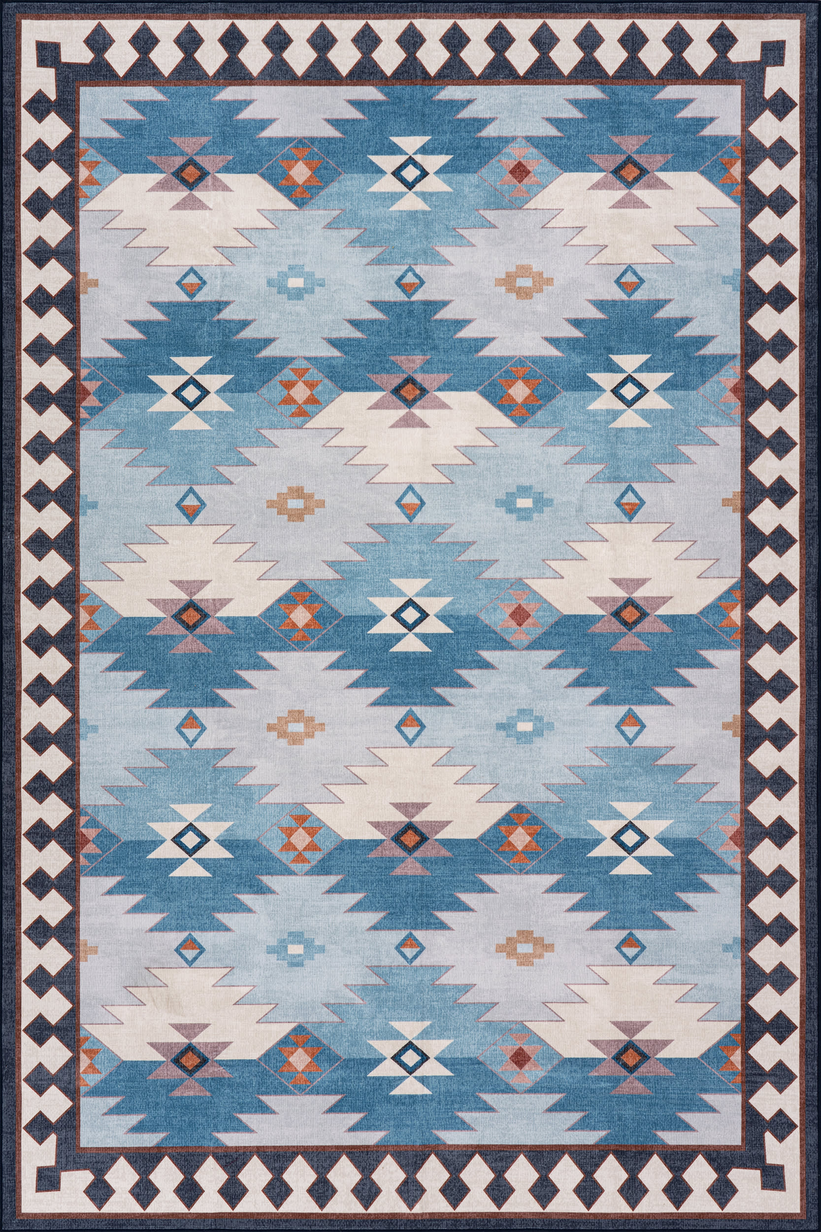 Jasdin Southwestern Washable Rug | Blue