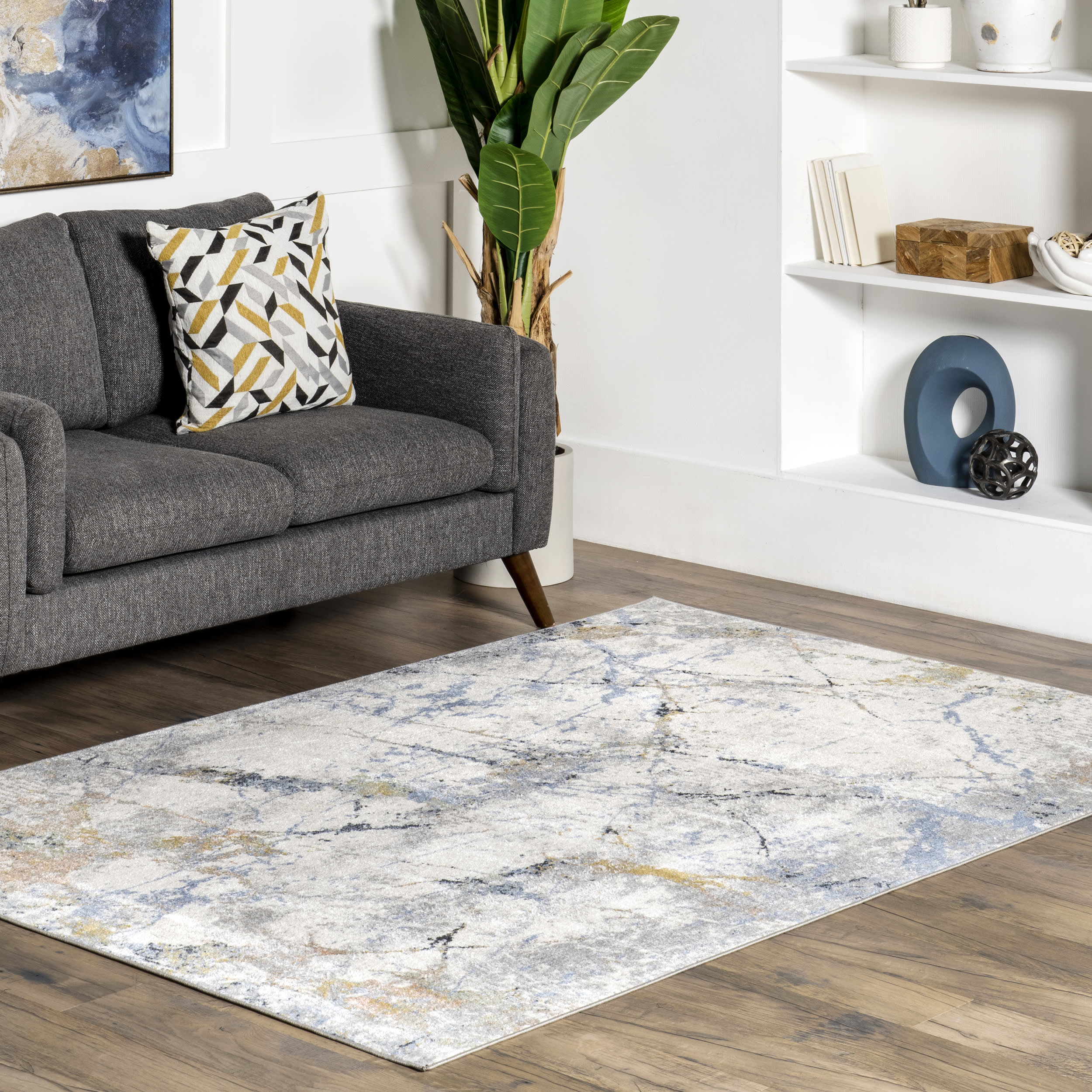 Jasmina Washable Splatter Rug | Light Beige - Image 2
