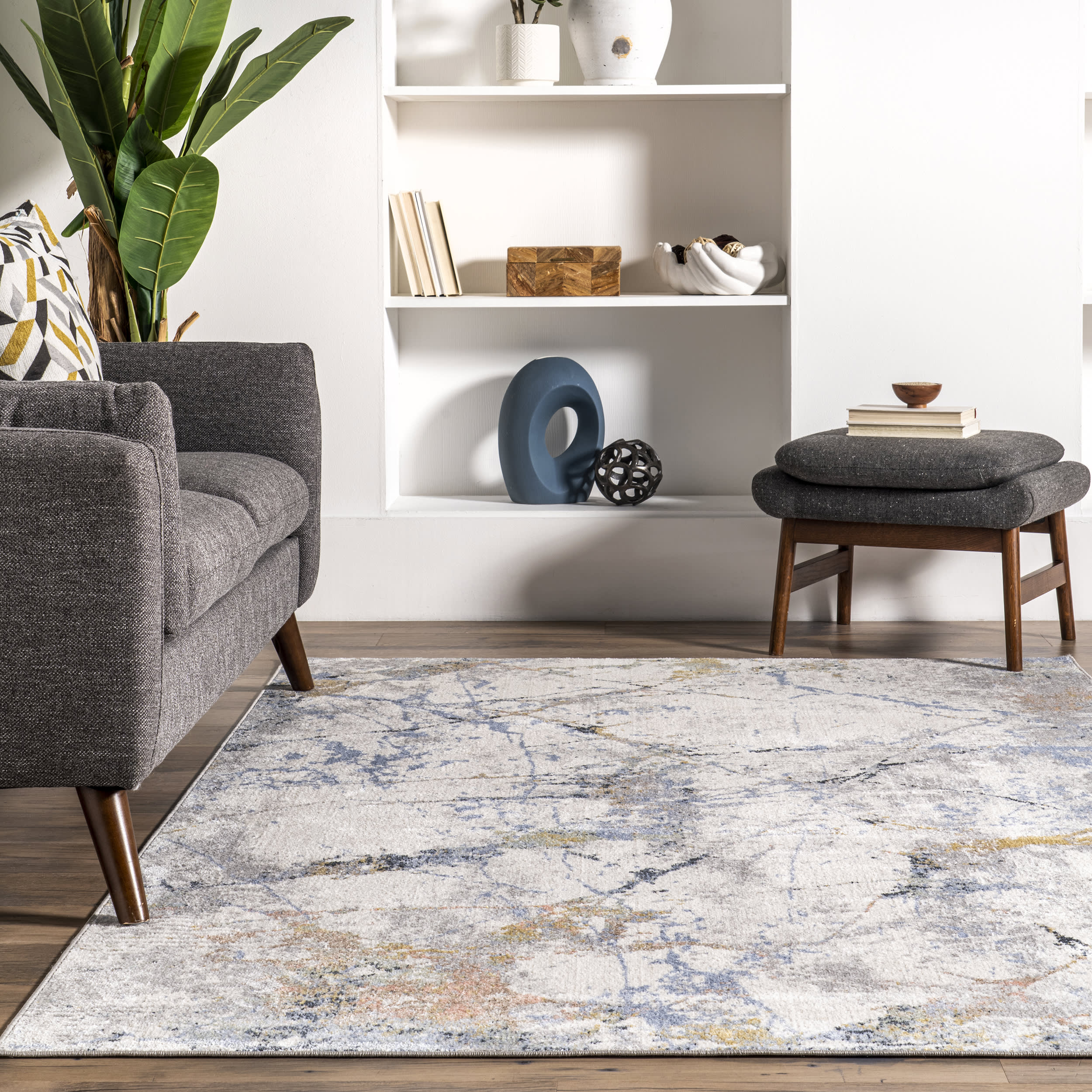 Jasmina Washable Splatter Rug | Light Beige - Image 4