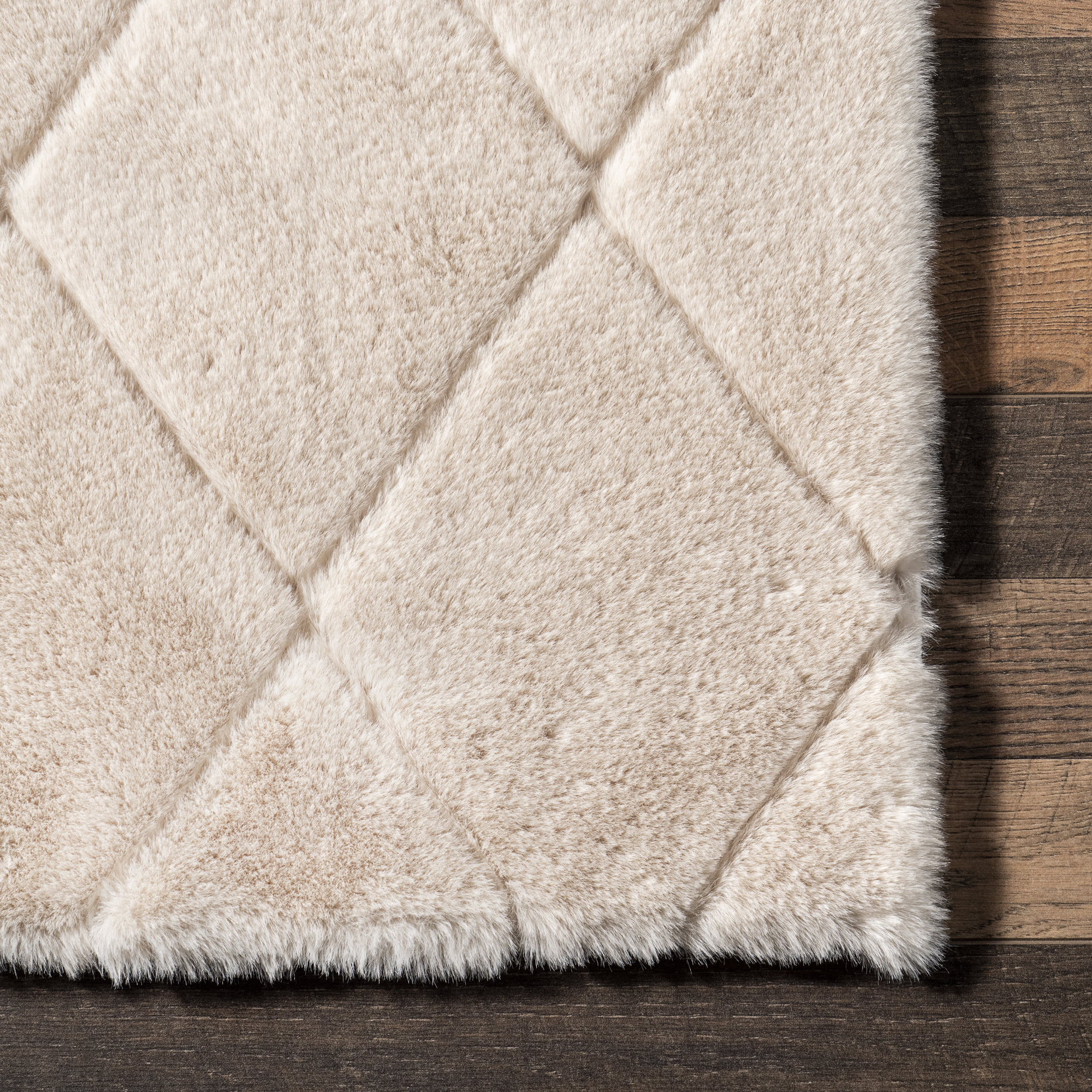 Jaylene Trellis Plush Cloud Washable Rug | Beige - Image 3
