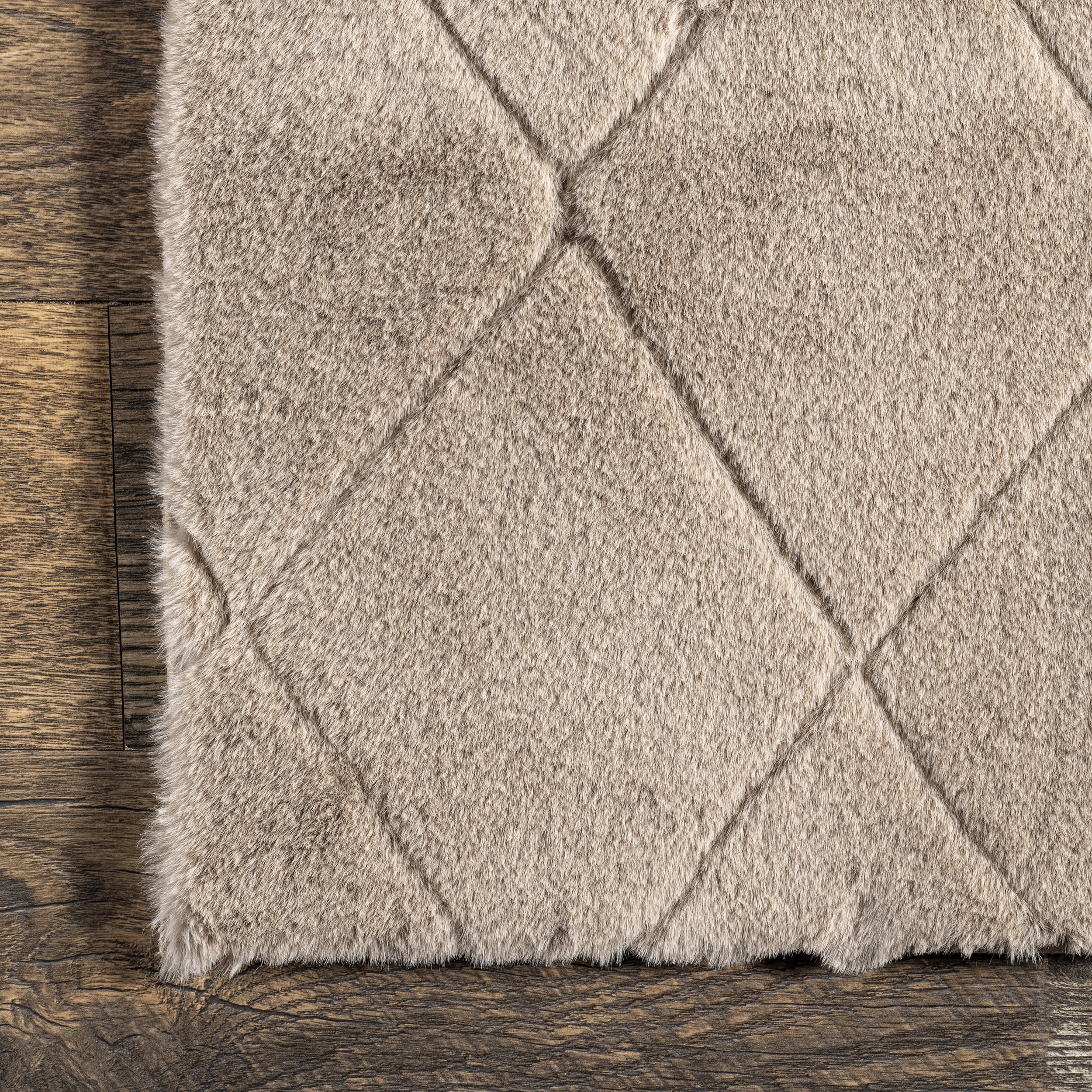 Jaylene Trellis Plush Cloud Washable Rug | Taupe - Image 3
