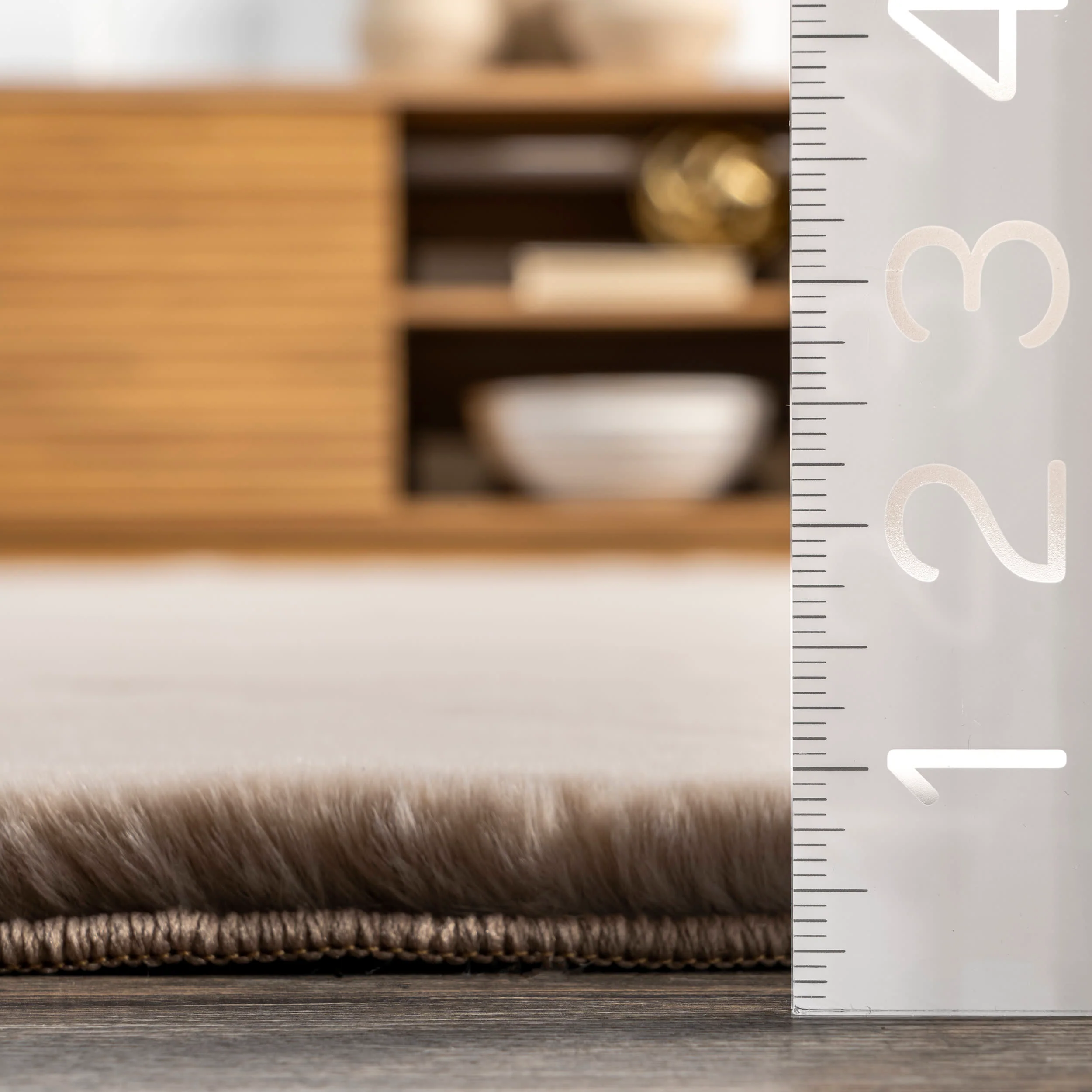 Jaylene Trellis Plush Cloud Washable Rug | Taupe - Image 5
