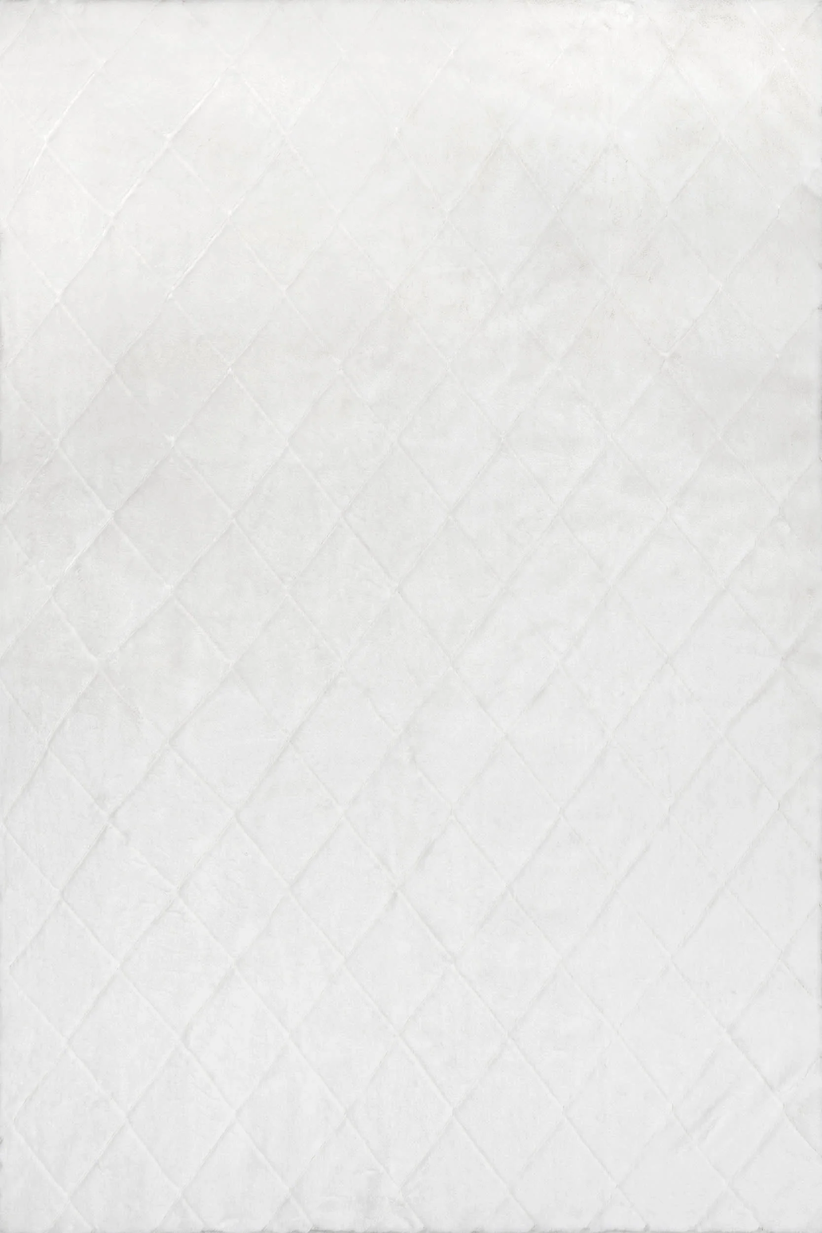 Jaylene Trellis Plush Cloud Washable Rug | White