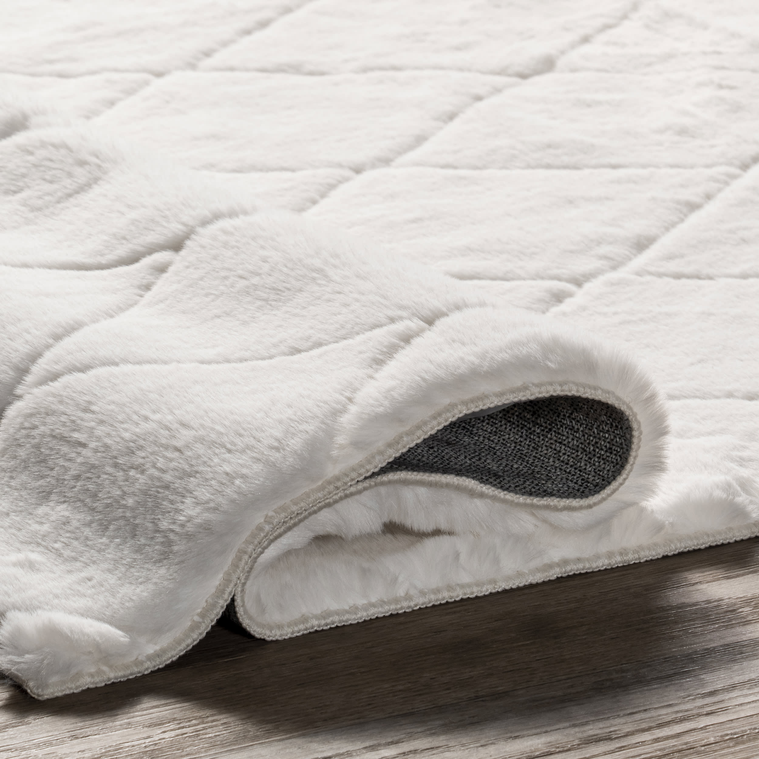Jaylene Trellis Plush Cloud Washable Rug | White - Image 6