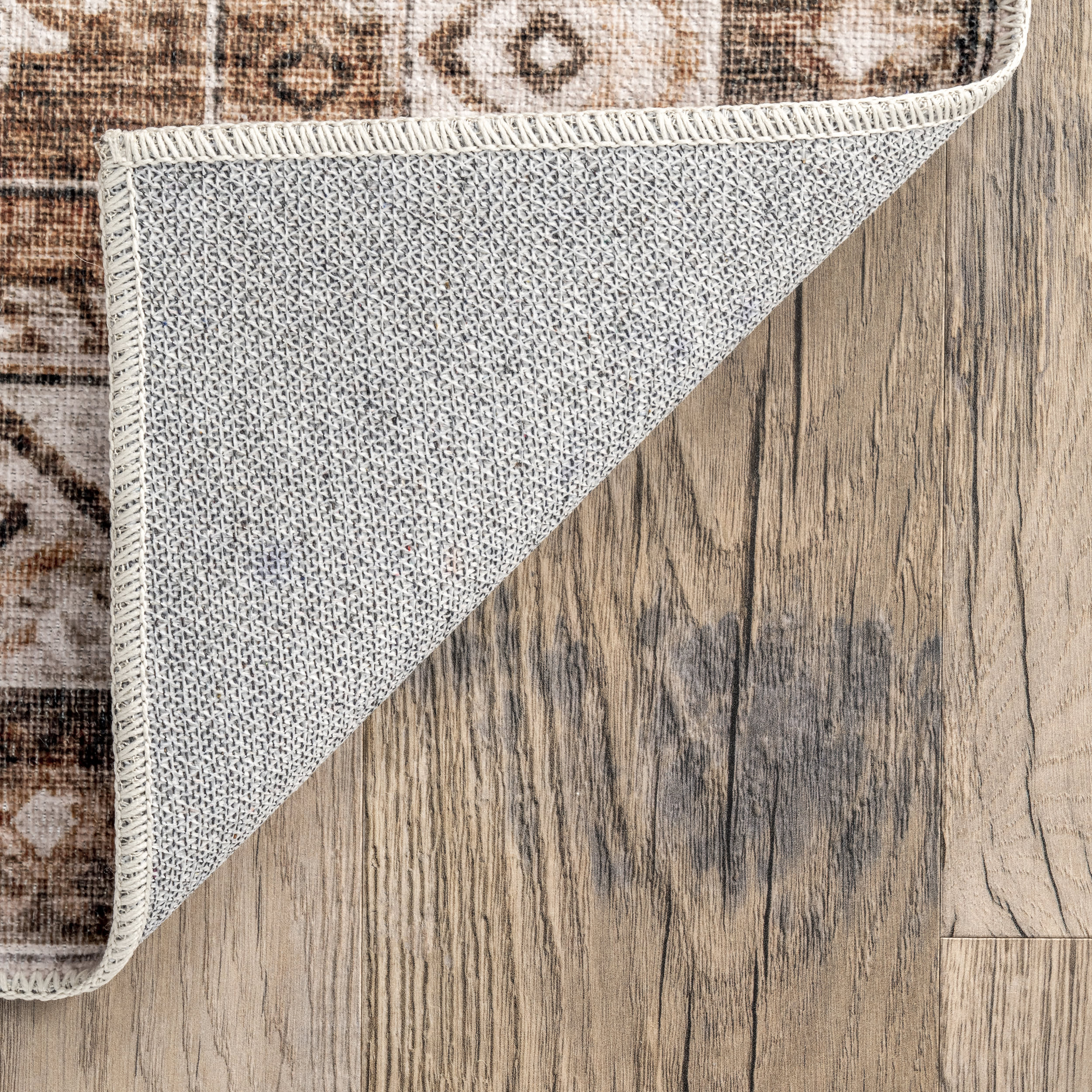 Jessamine Spill Proof Washable Geometric Rug | Beige - Image 6