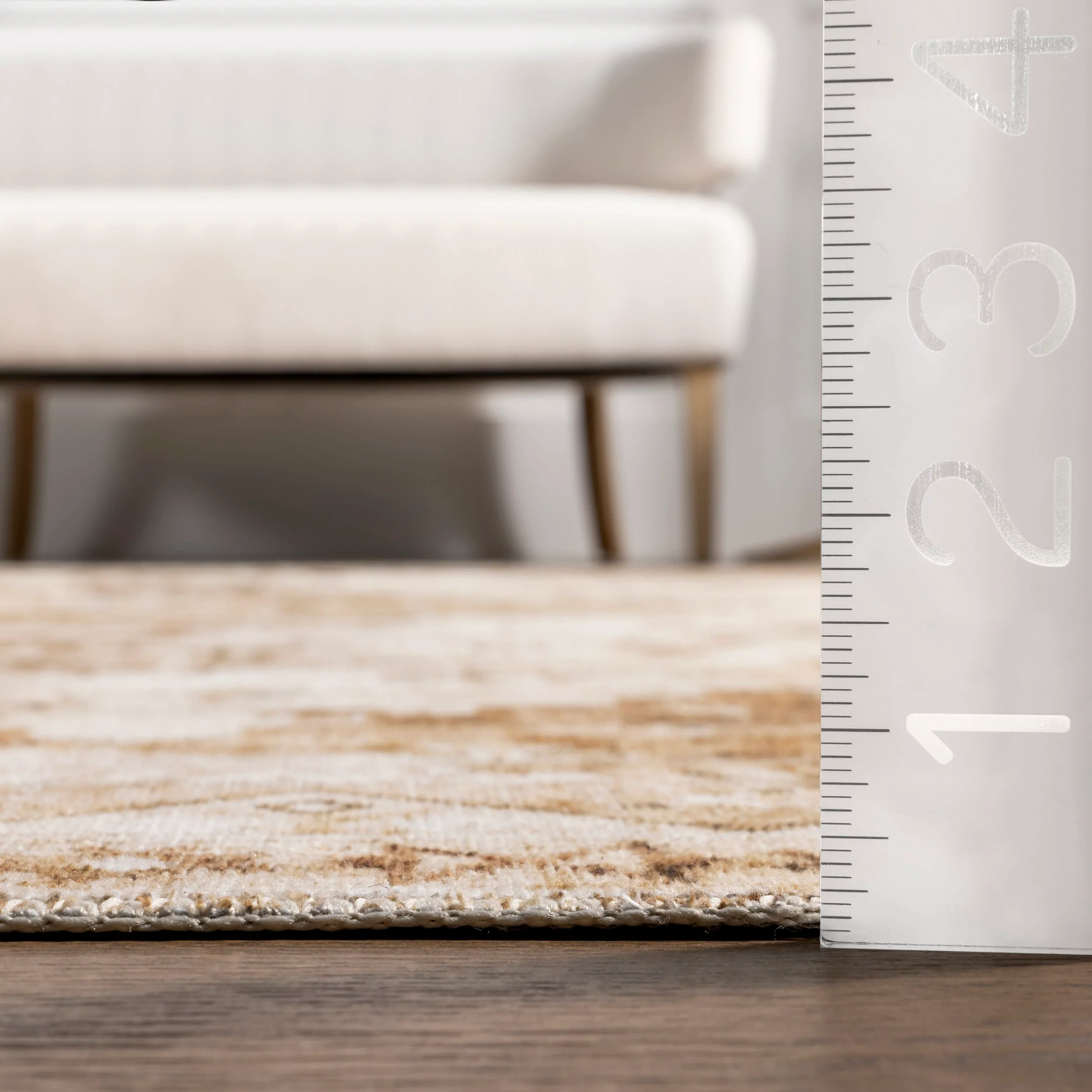 Jessamine Washable Geometric Rug | Tan - Image 4