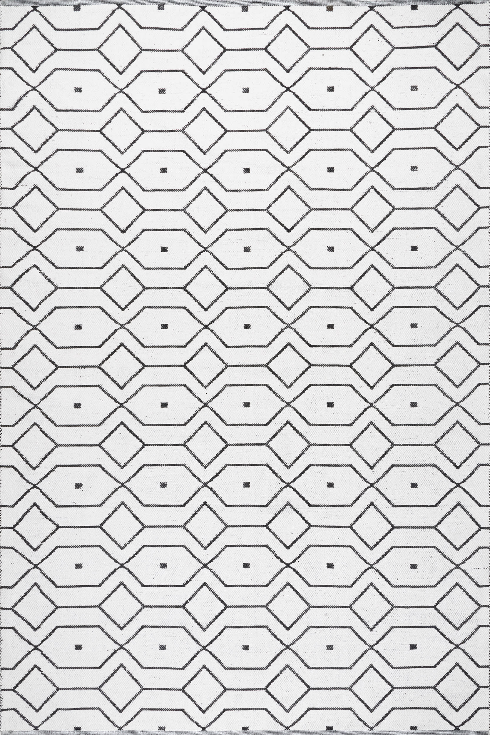 Jessica Reversible Cotton Trellis Rug | Ivory