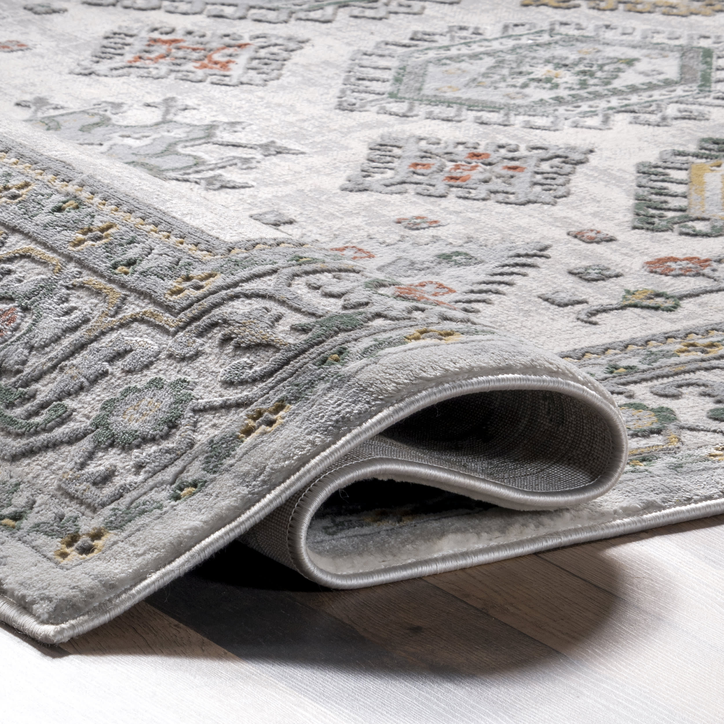 Joanna Bordered Medallion Rug | Beige - Image 8
