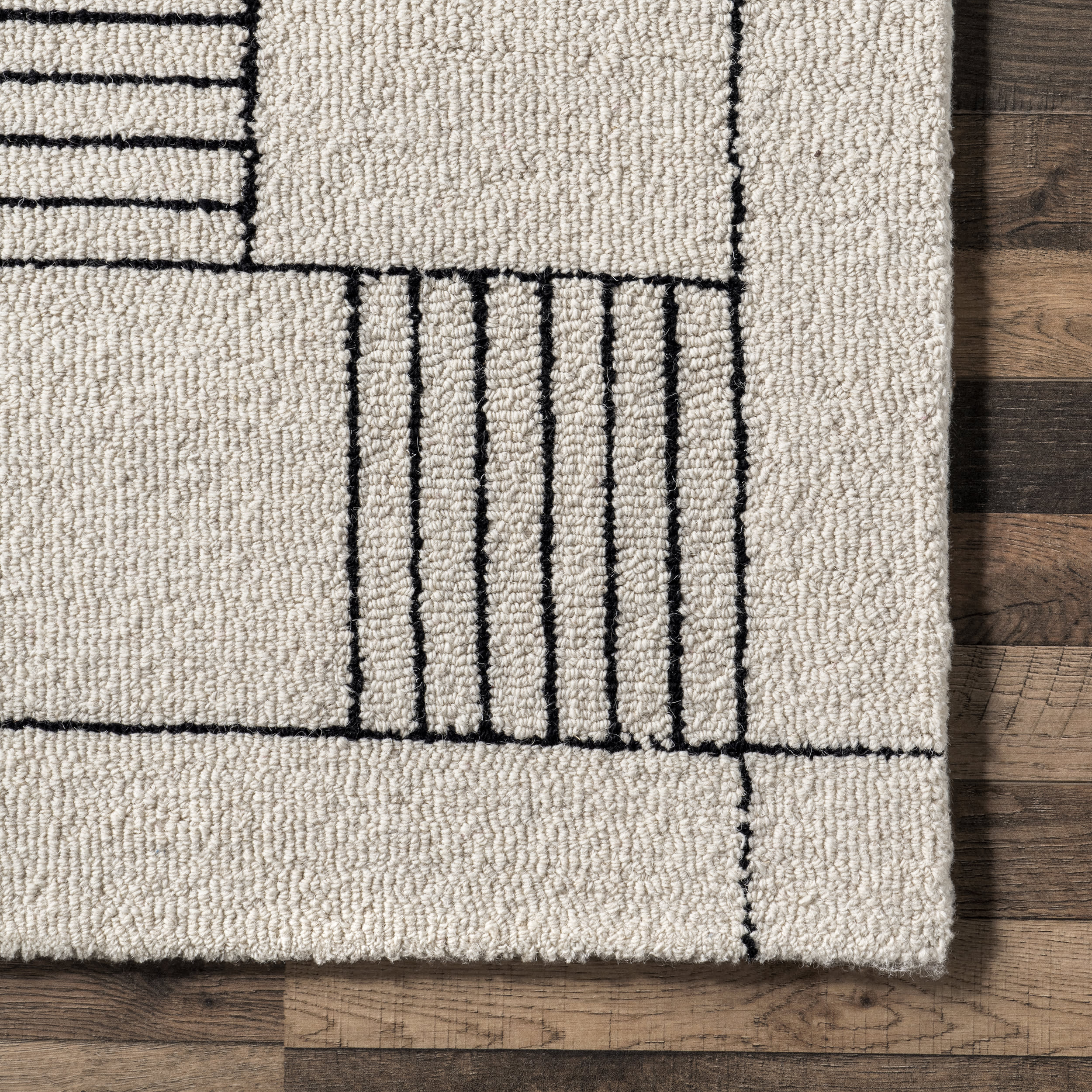 Jourdan Modern Wool Rug | Ivory - Image 3