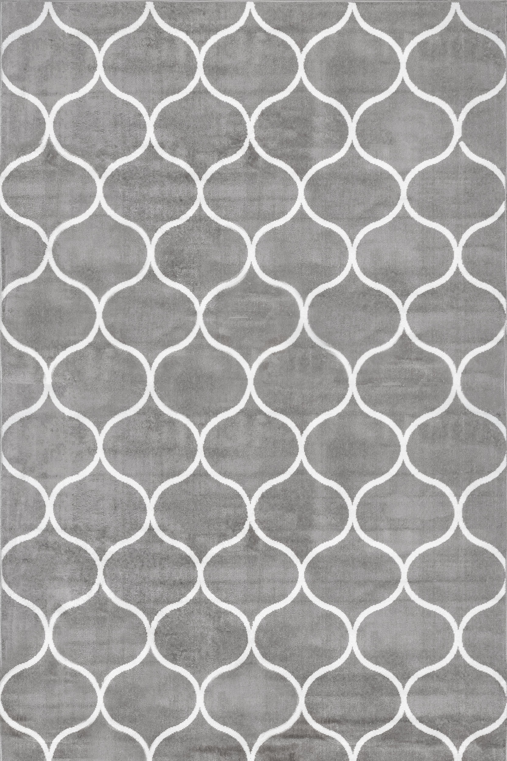 Judy Scalloped Trellis Rug | Grey