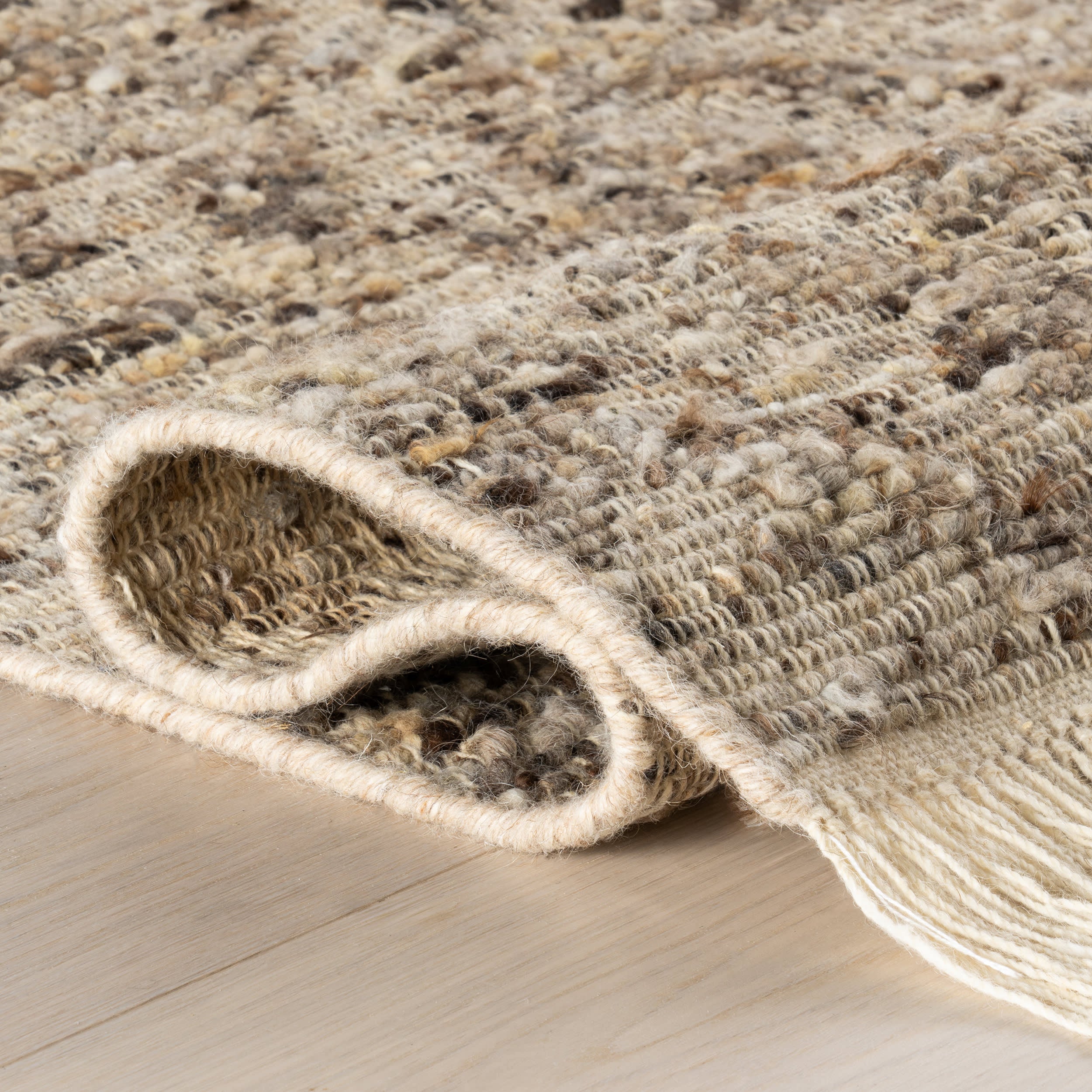 JuJu Tasseled Wool Rug | Brown - Image 11