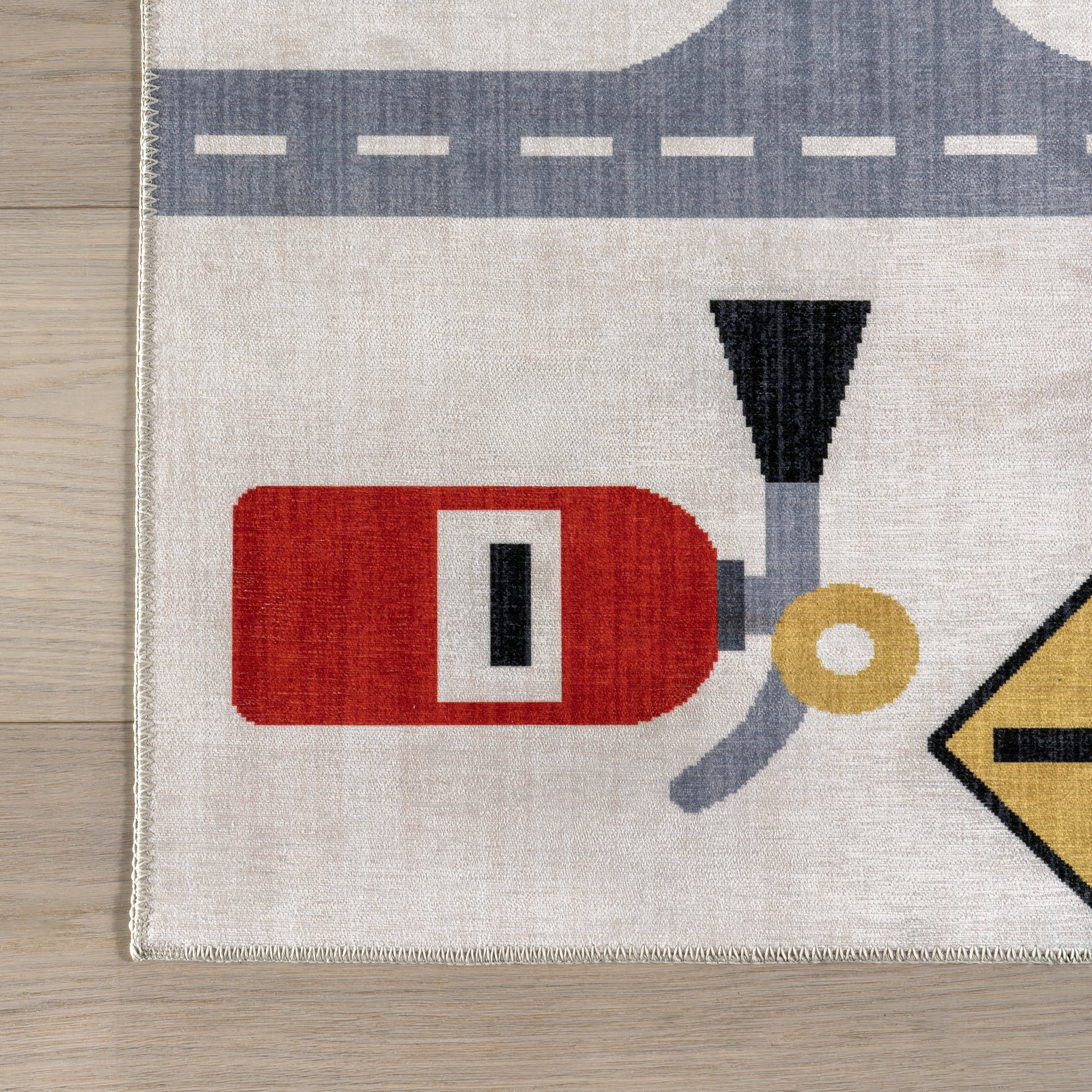 Jules Kids Spill Proof Washable Play Time Rug | White Multicolor - Image 4
