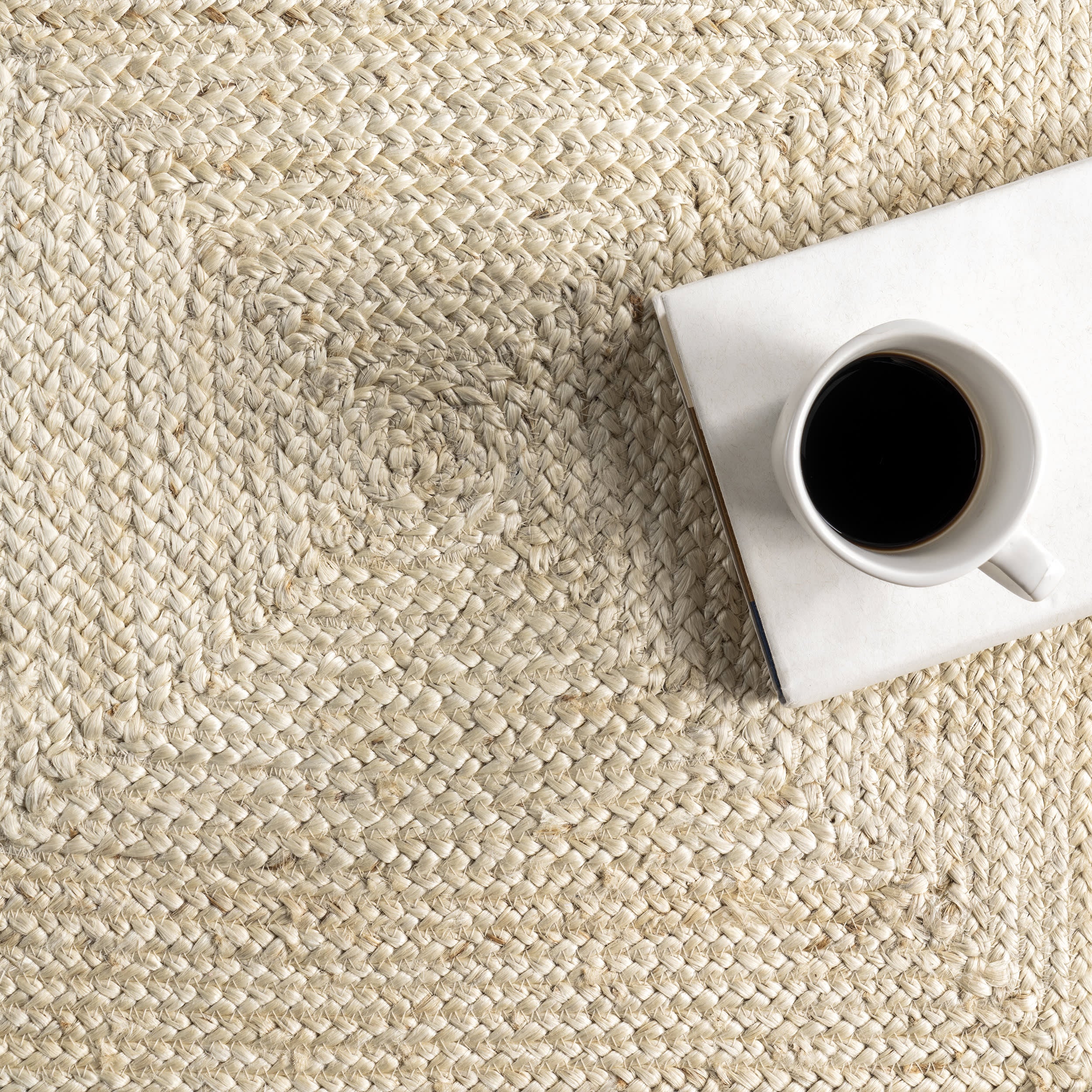 Juniper Jute Tiled Rug | Ivory - Image 7