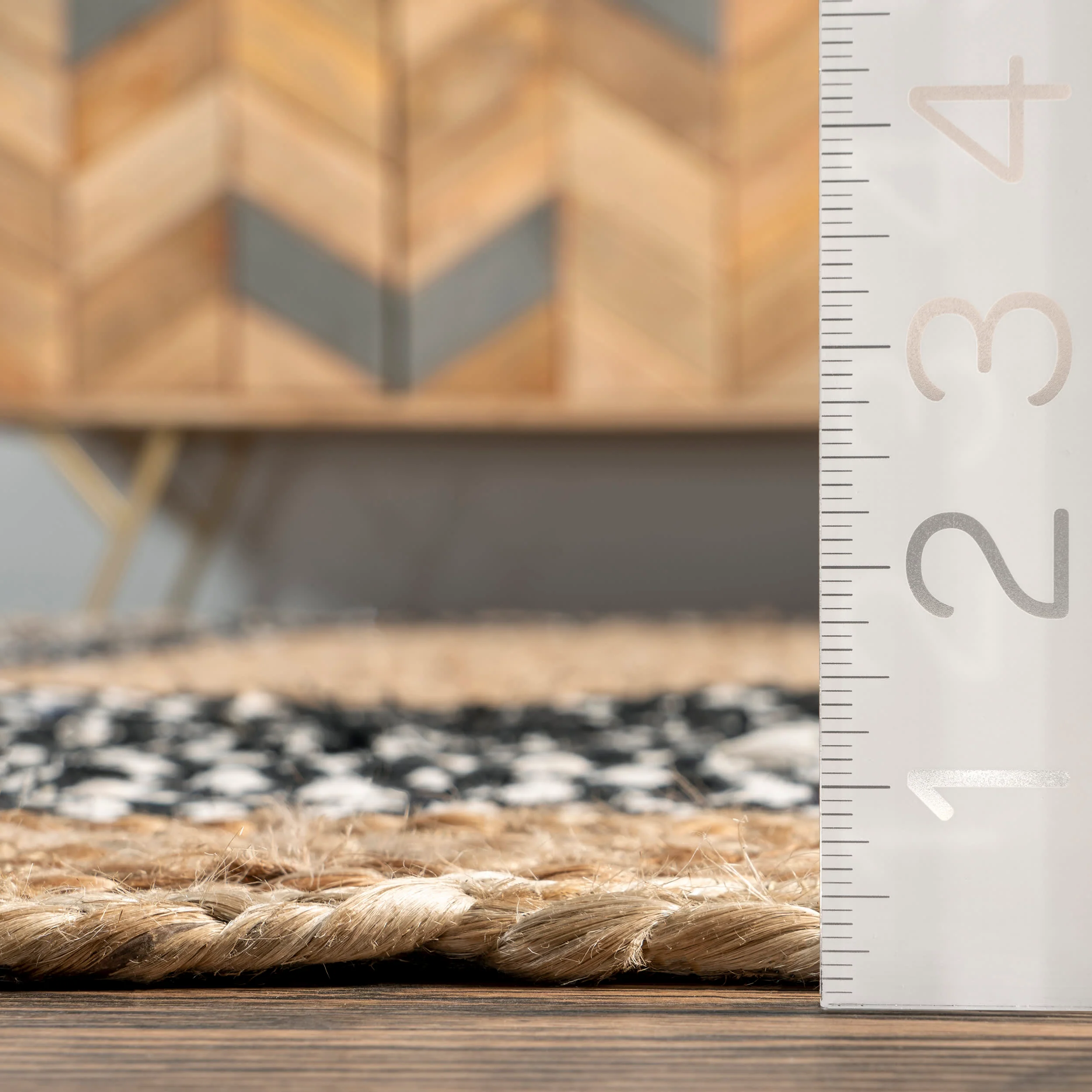 Jute and Cotton Token Rug | Black - Image 5