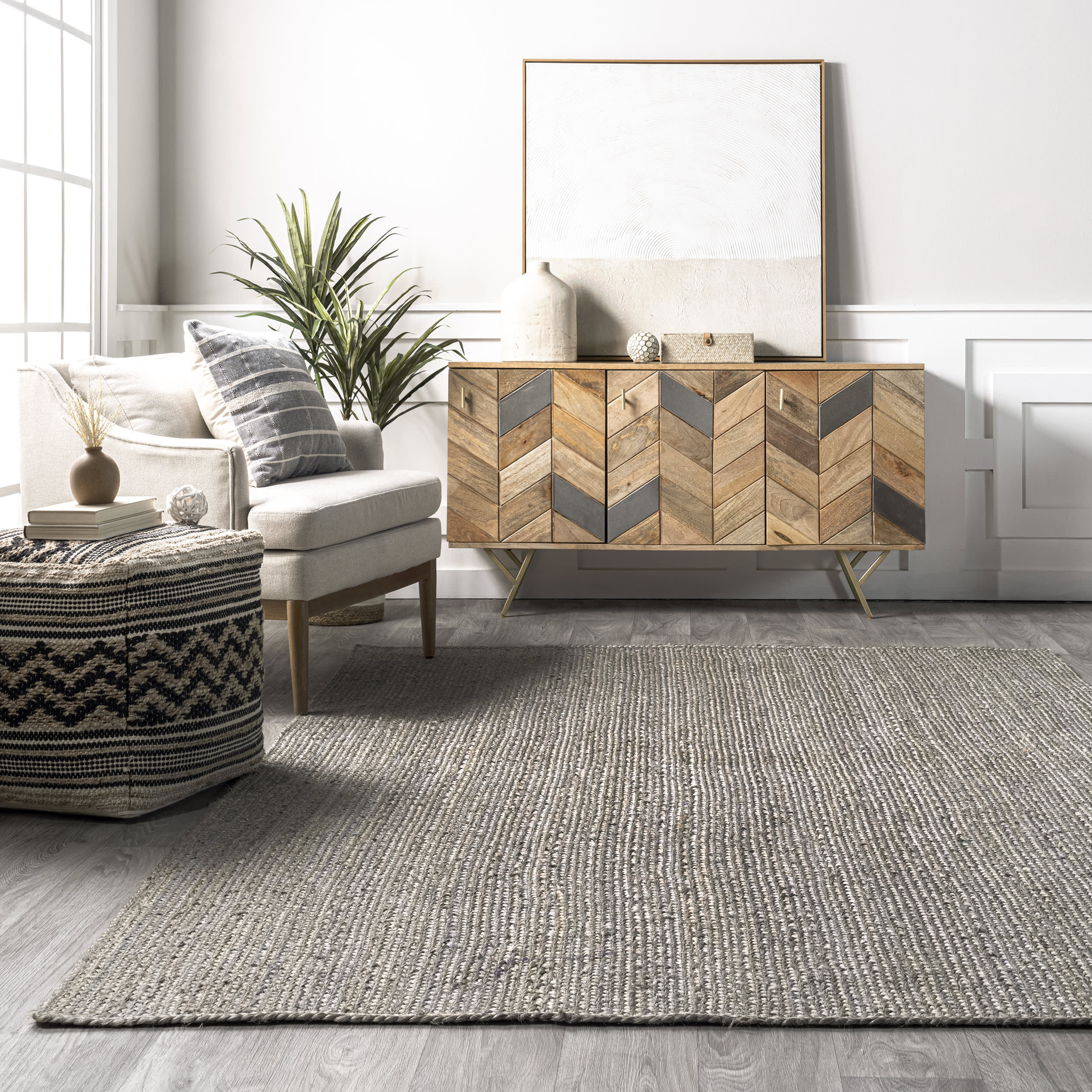 Jute Braided Rug | Grey - Image 4