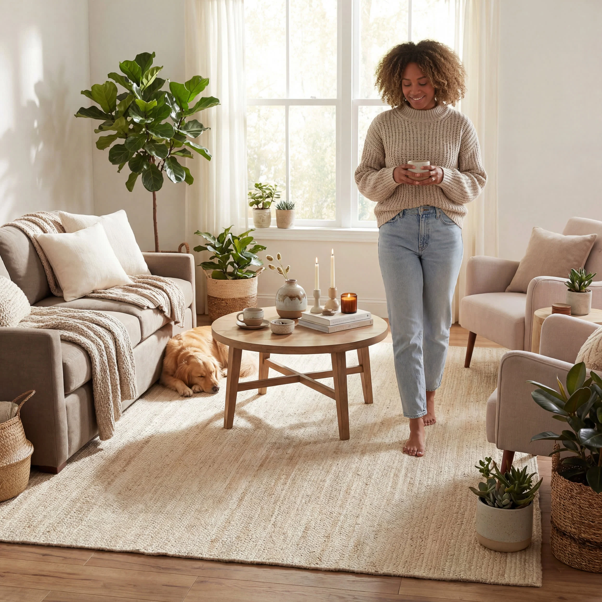 Jute Braided Rug | Off White - Image 8