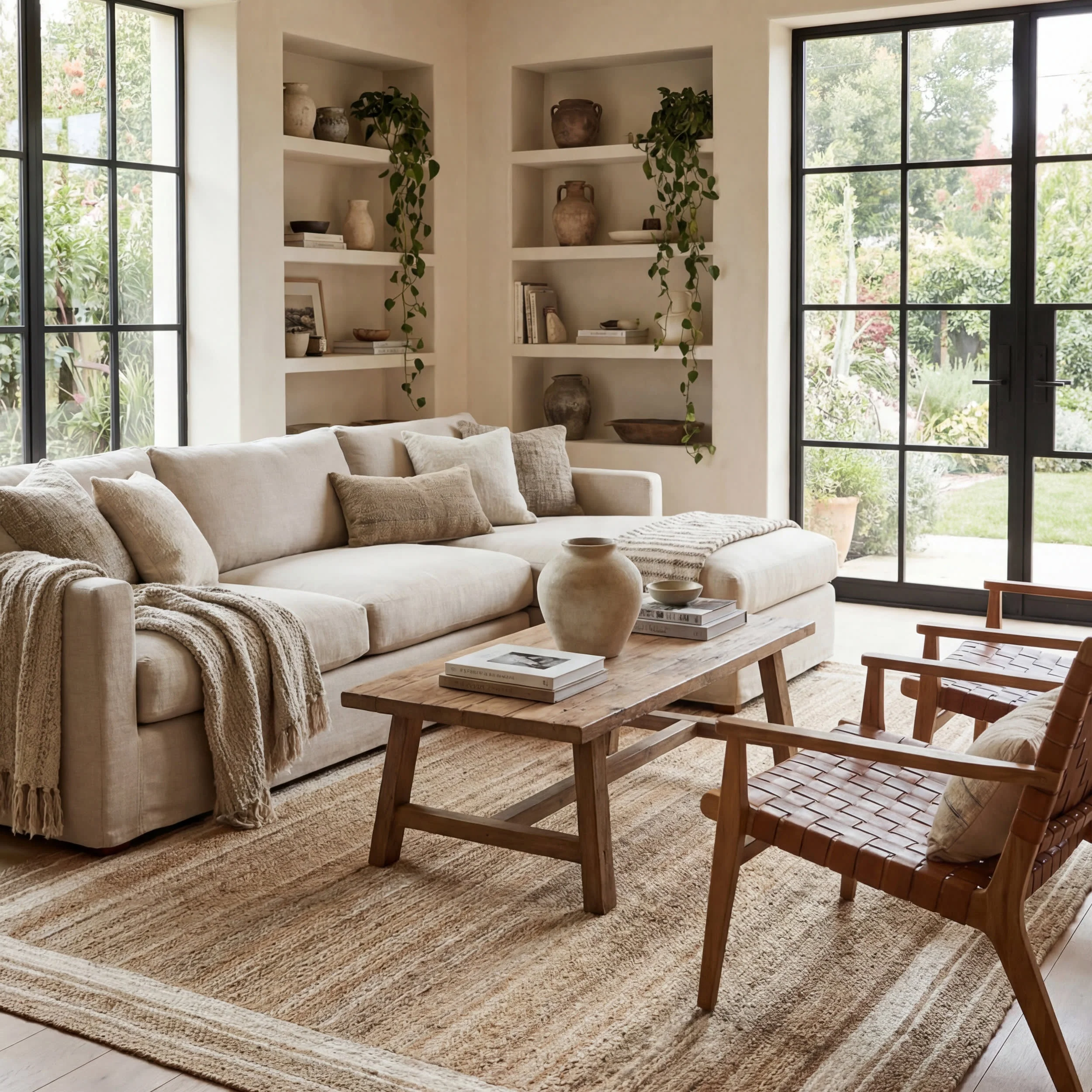 Jute Braided Saturn Border Rug | Off White - Image 2