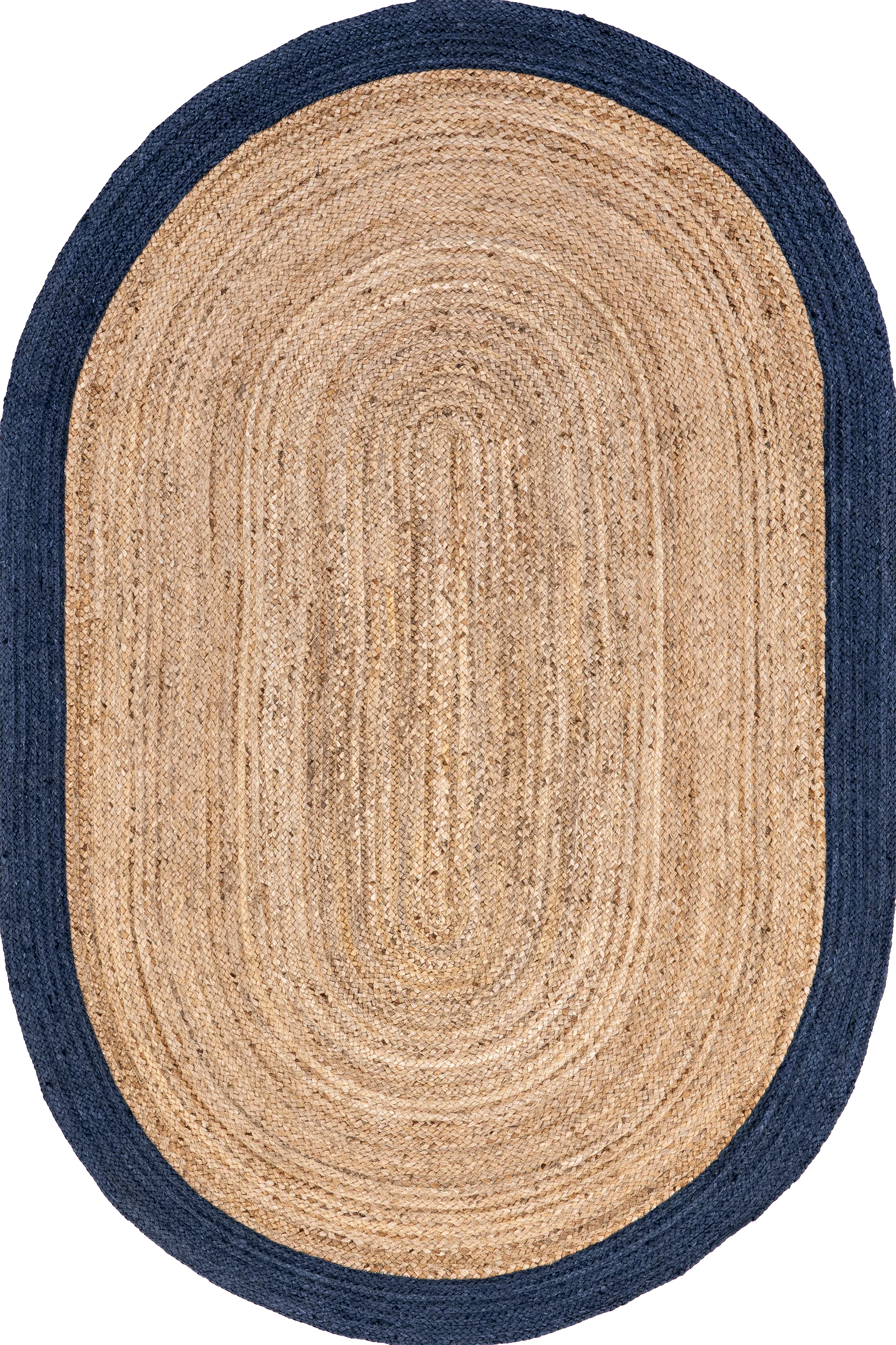 Jute Simple Border Rug | Dark Blue