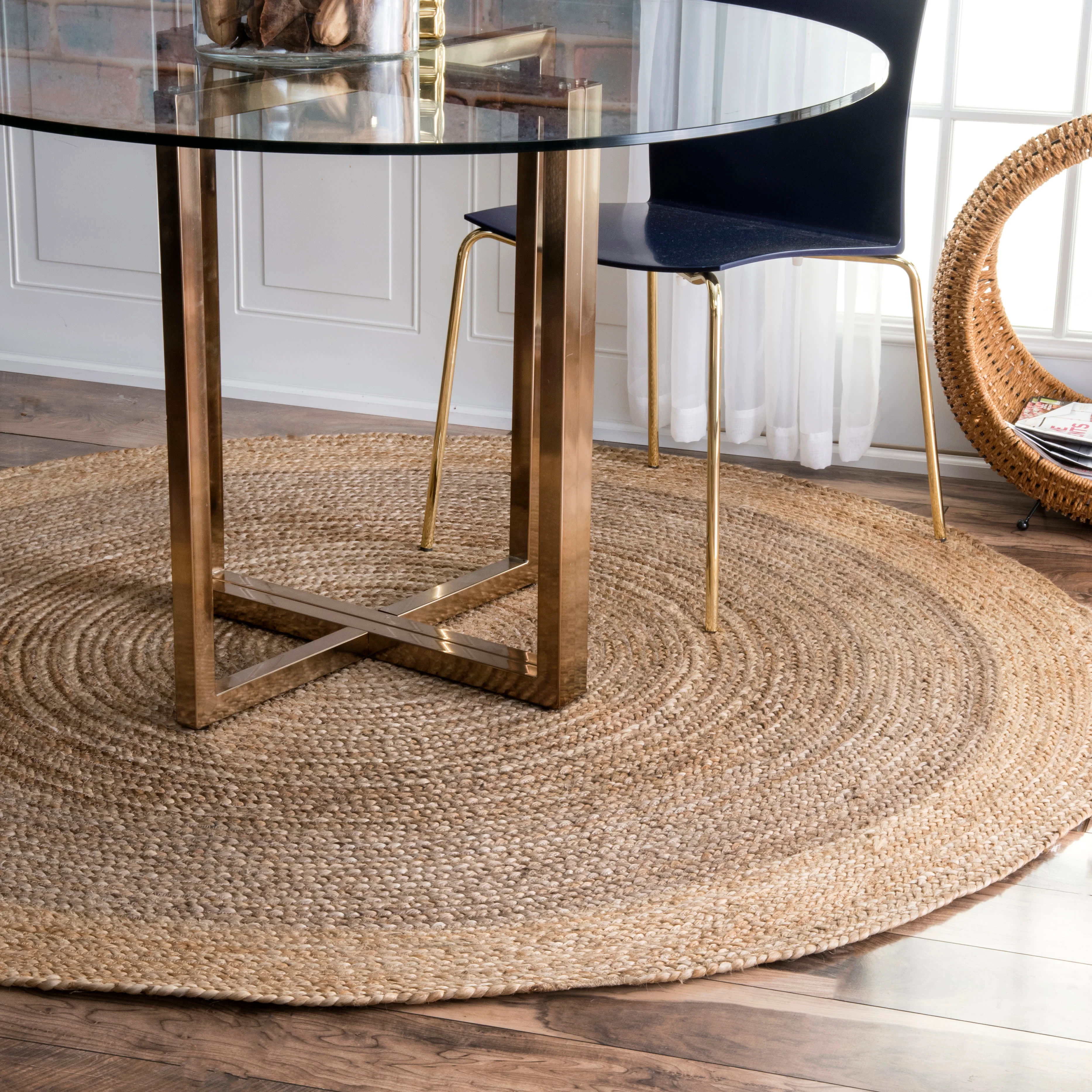Jute Simple Border Rug | Grey - Image 2
