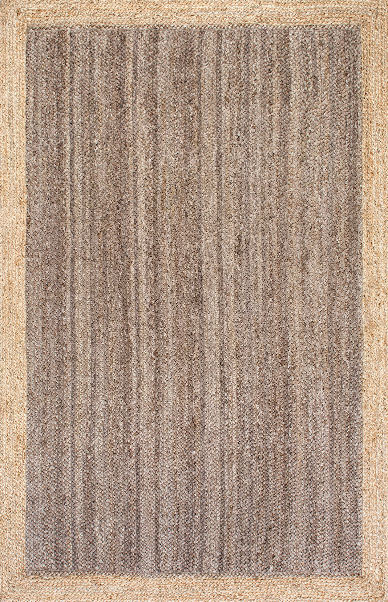 Jute Simple Border Rug | Grey