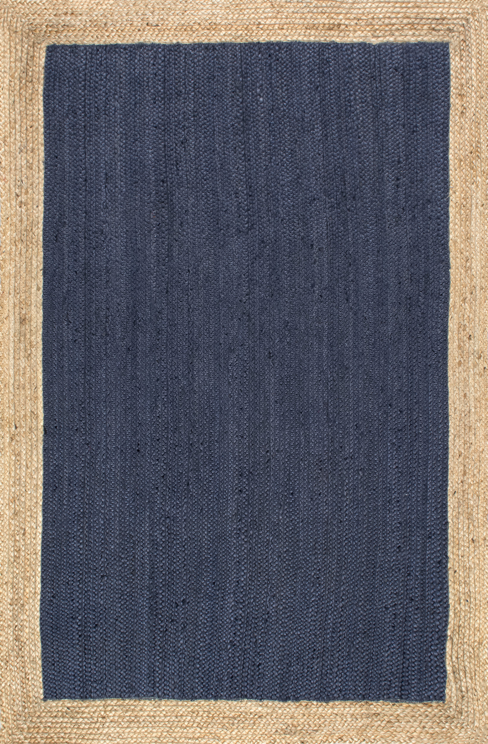 Jute Simple Border Rug | Navy