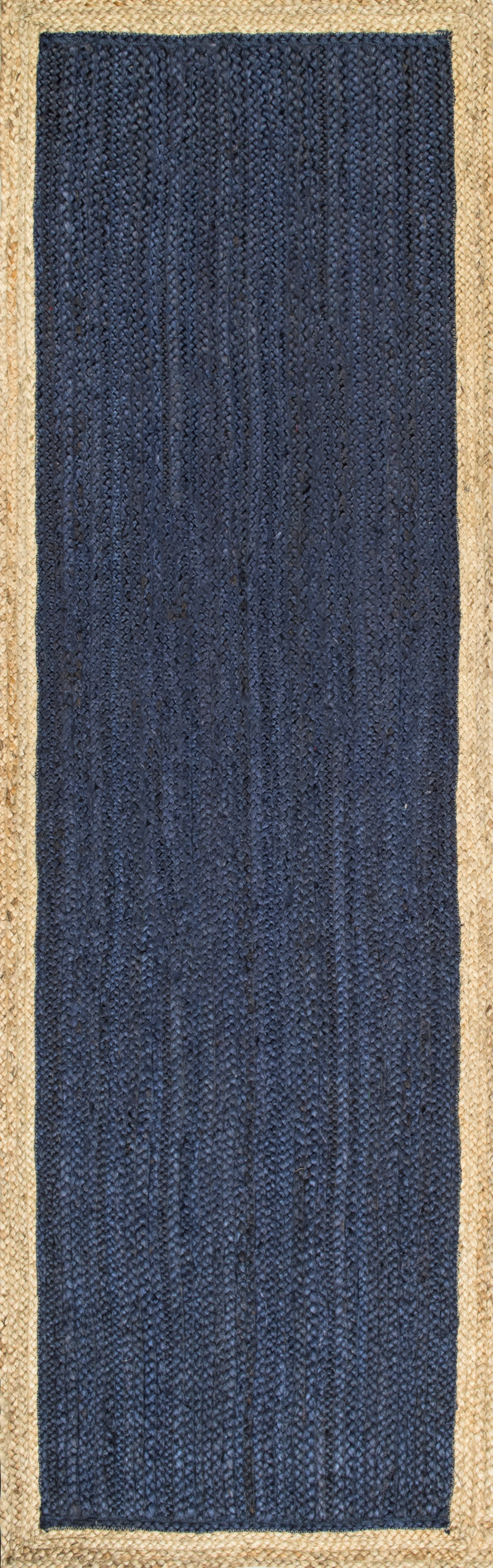 Jute Simple Border Rug | Navy