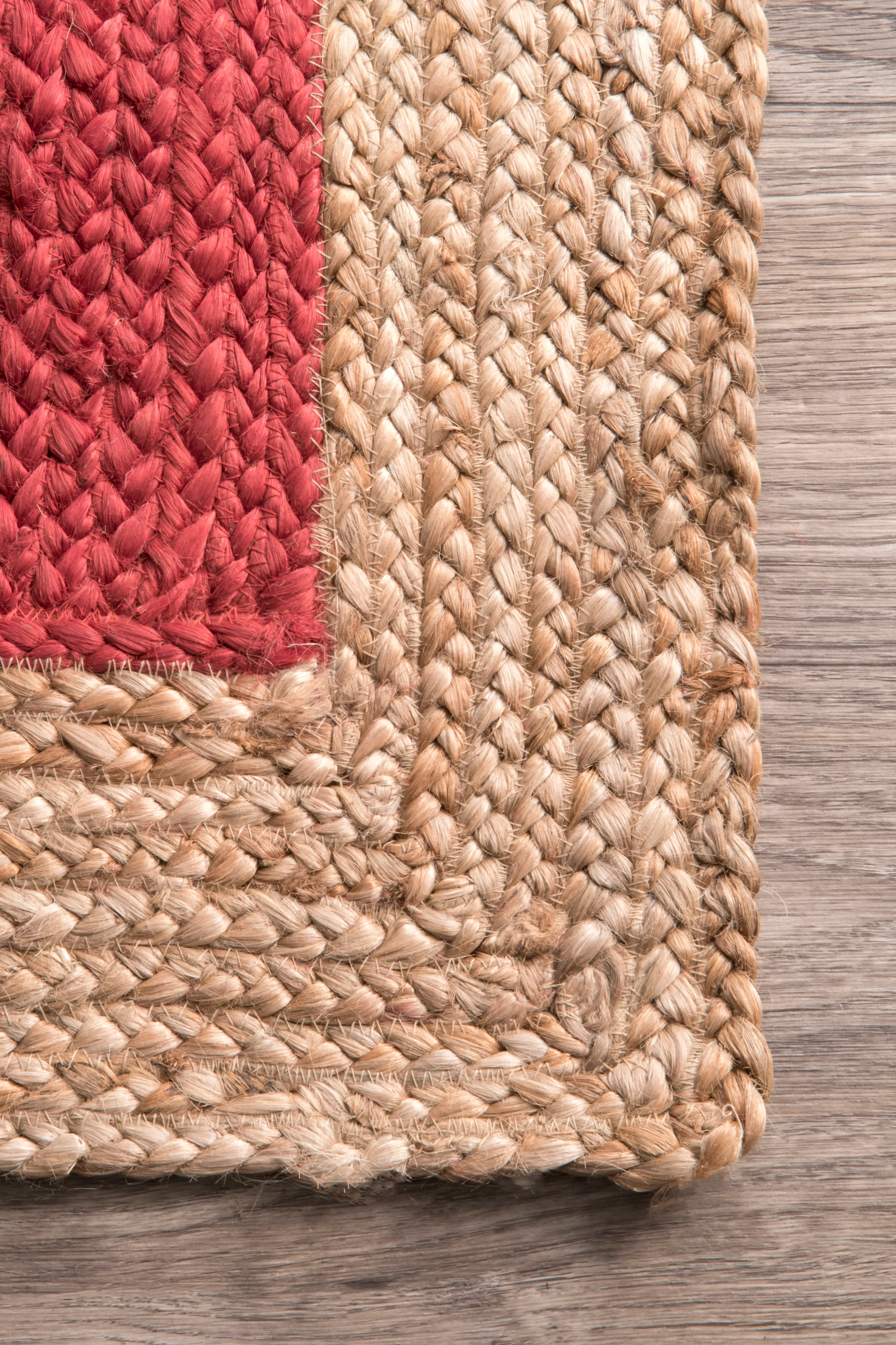Jute Simple Border Rug | Red - Image 3