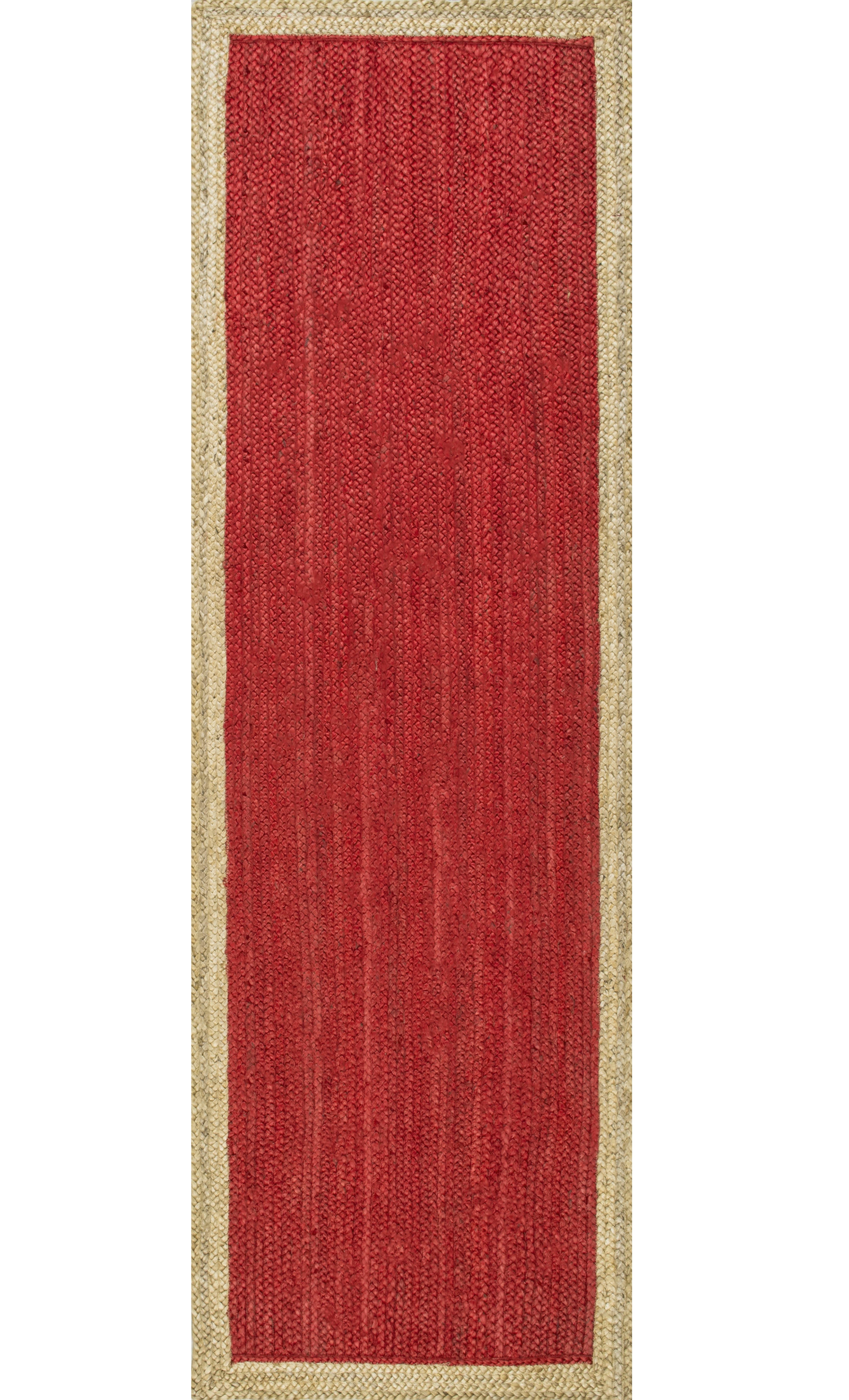 Jute Simple Border Rug | Red - Image 5