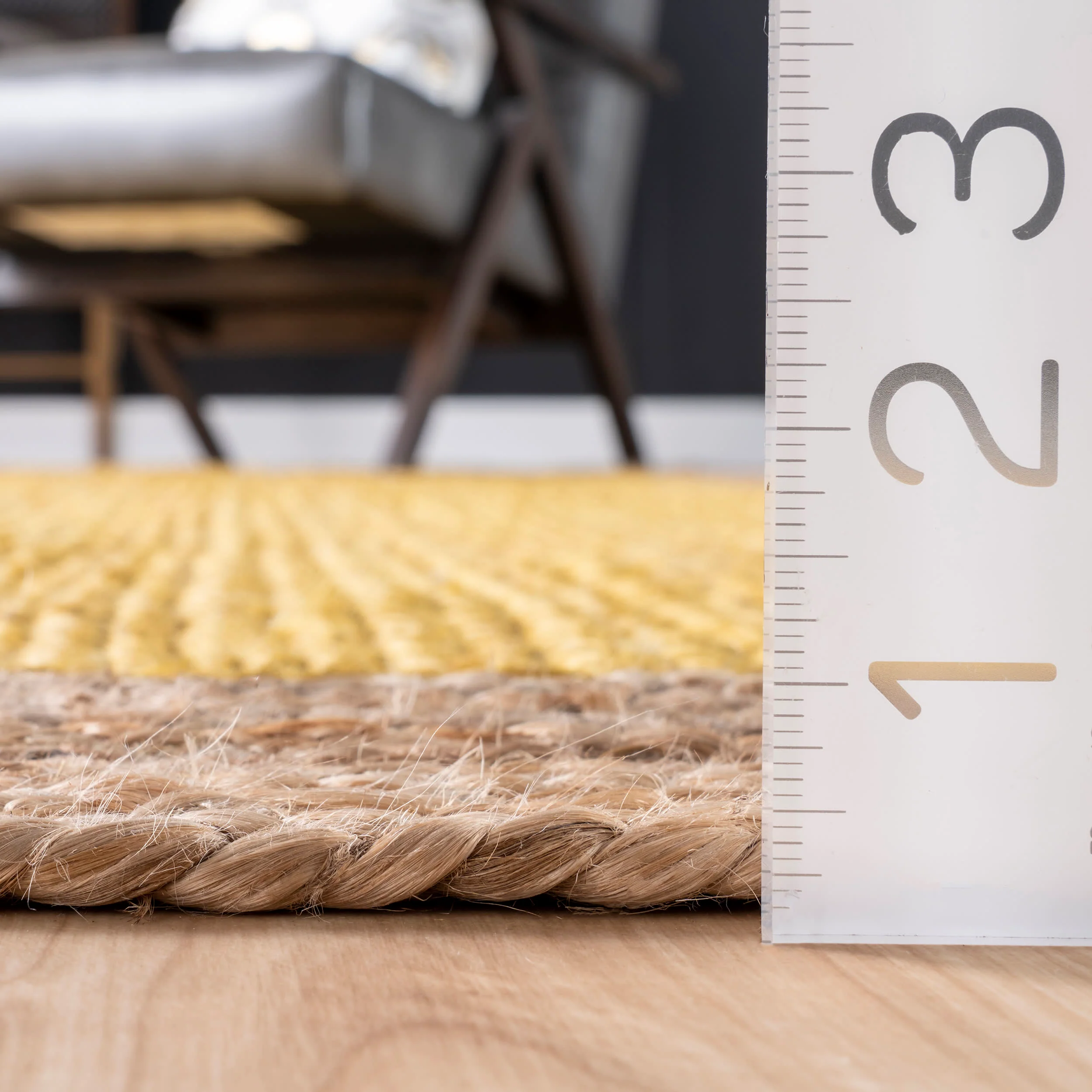 Jute Simple Border Rug | Yellow - Image 5