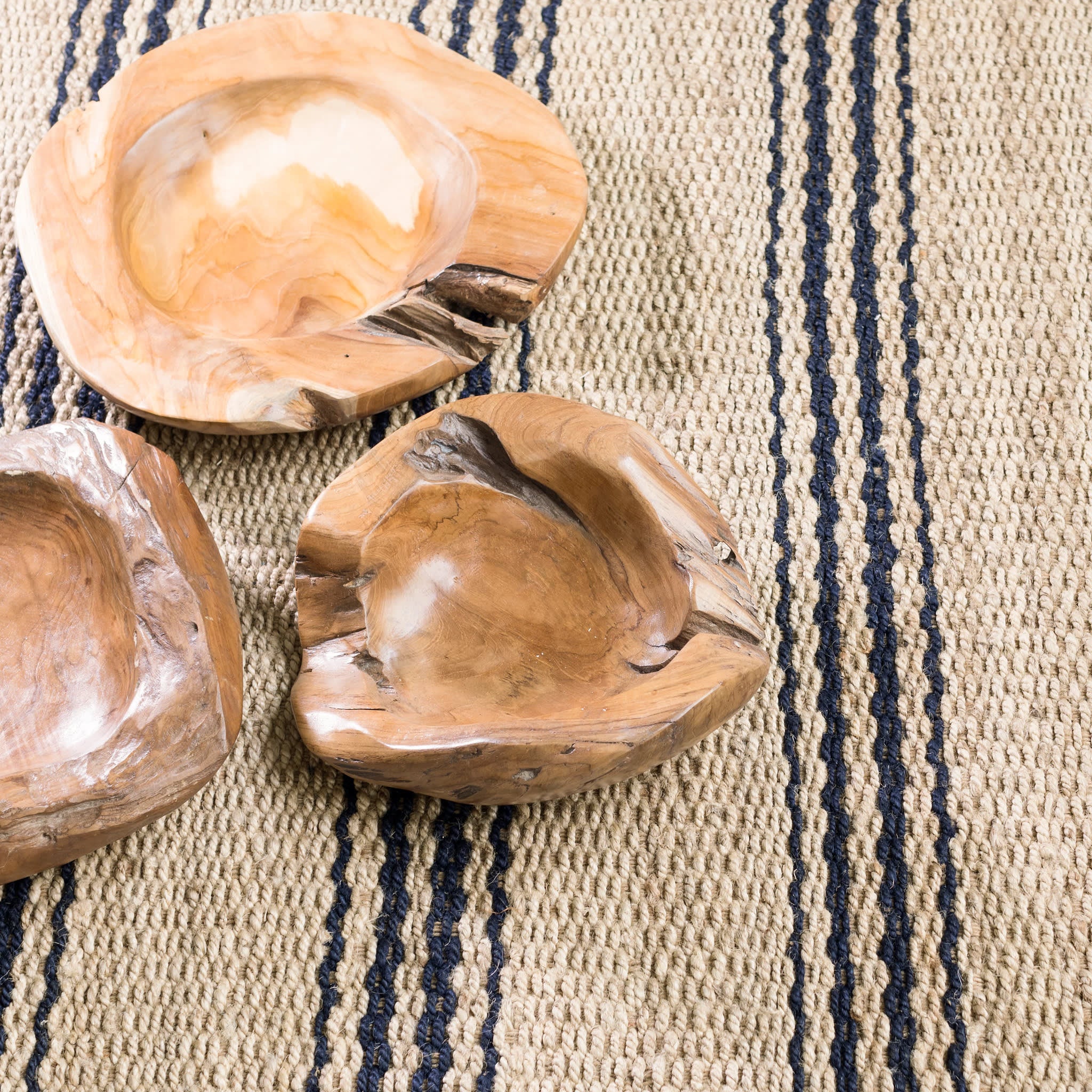 Jute Ticking Handwoven Rug | Indigo - Image 4