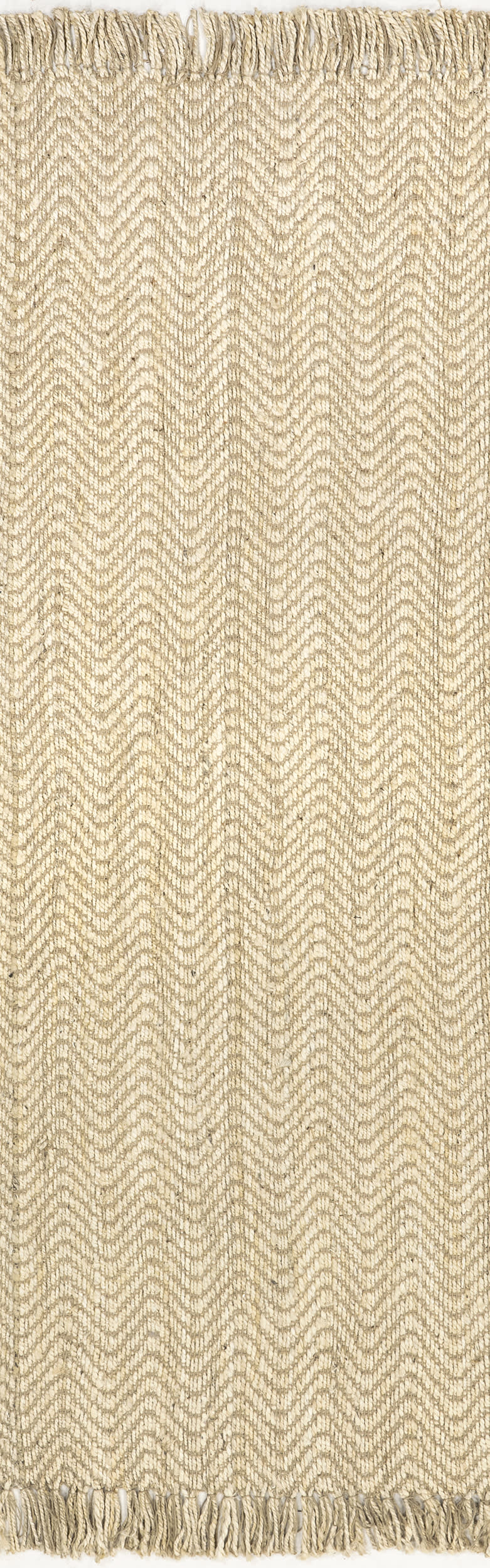 Jute Wavy Chevron With Tassel Rug | Natural