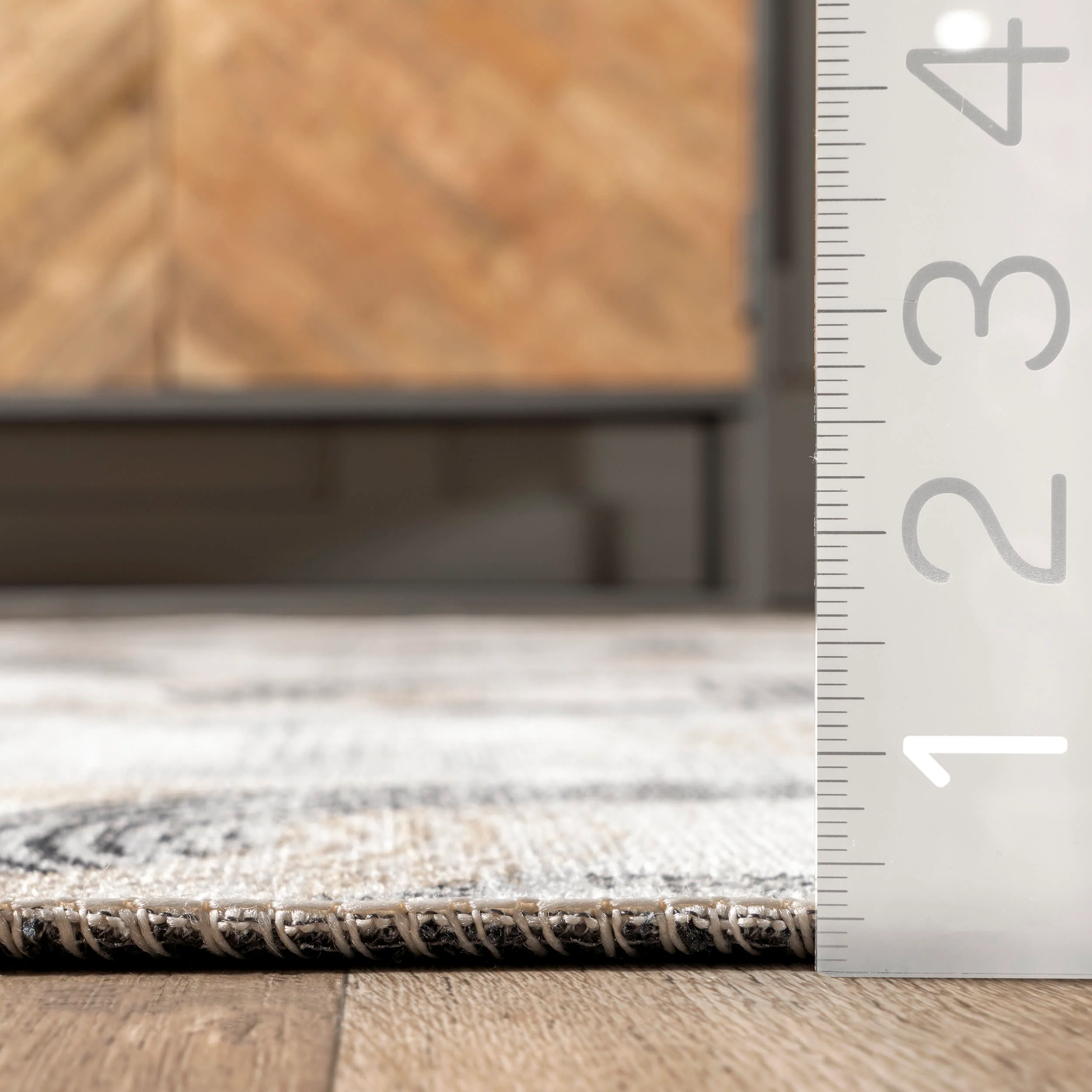 Kadenza Washable Chain-Link Rug | Beige - Image 5