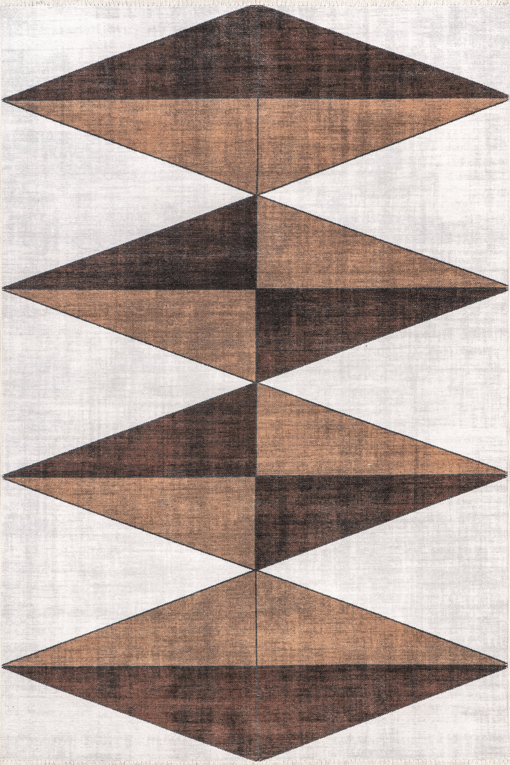 Kadie Washable Diamonds Rug | Brown