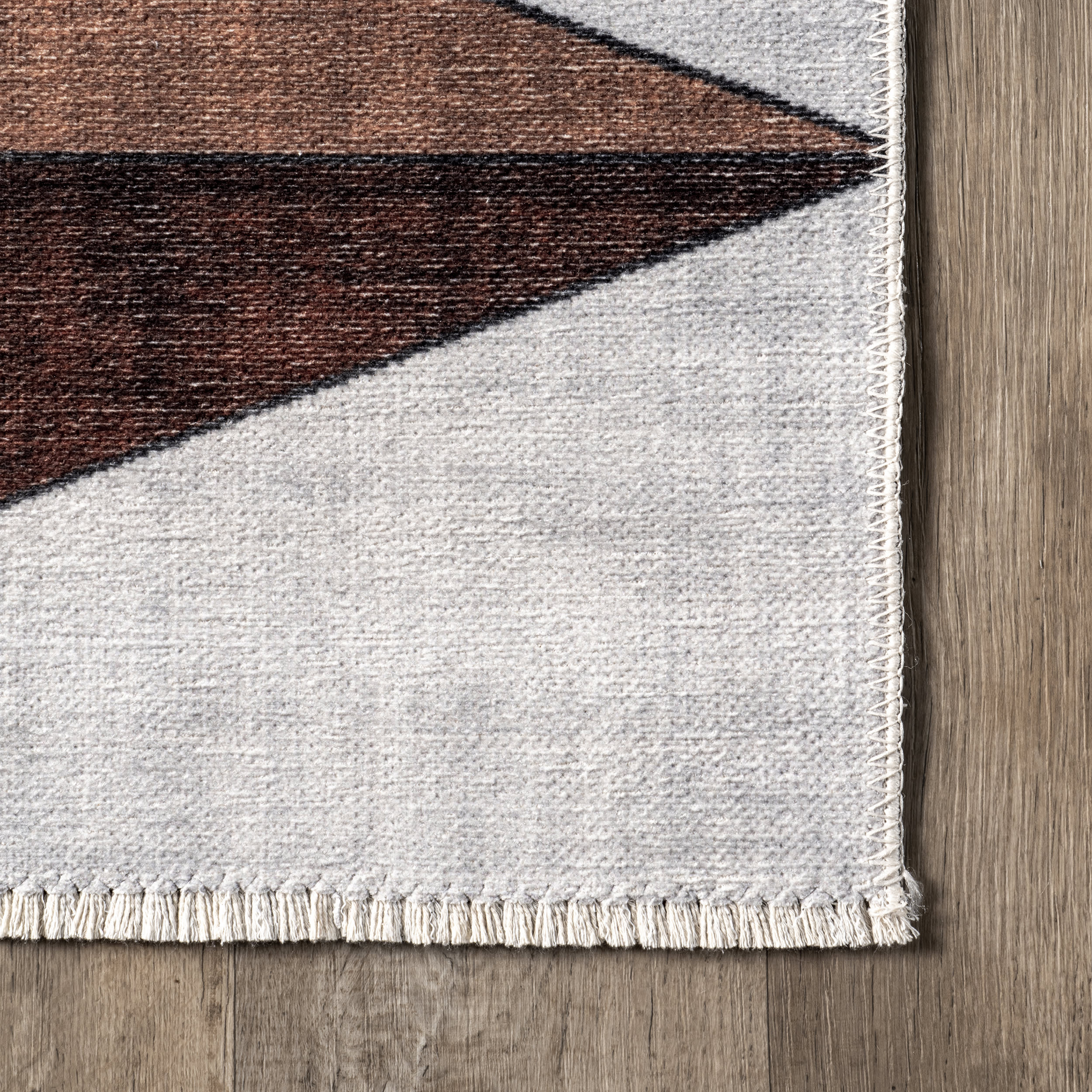 Kadie Washable Diamonds Rug | Brown - Image 3