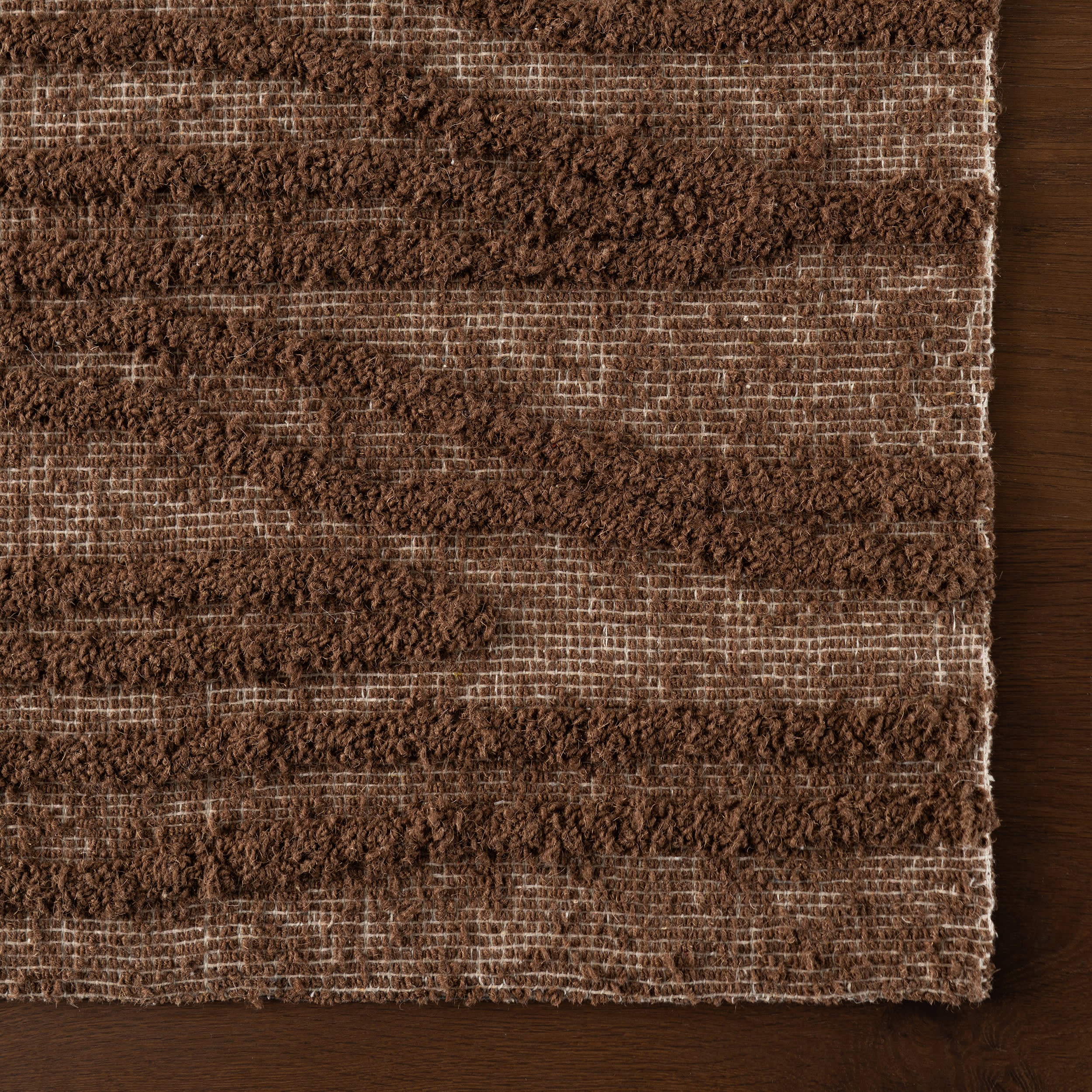 Kahina Abstract Bohemian Hand Tufted Wool Rug | Brown - Image 4