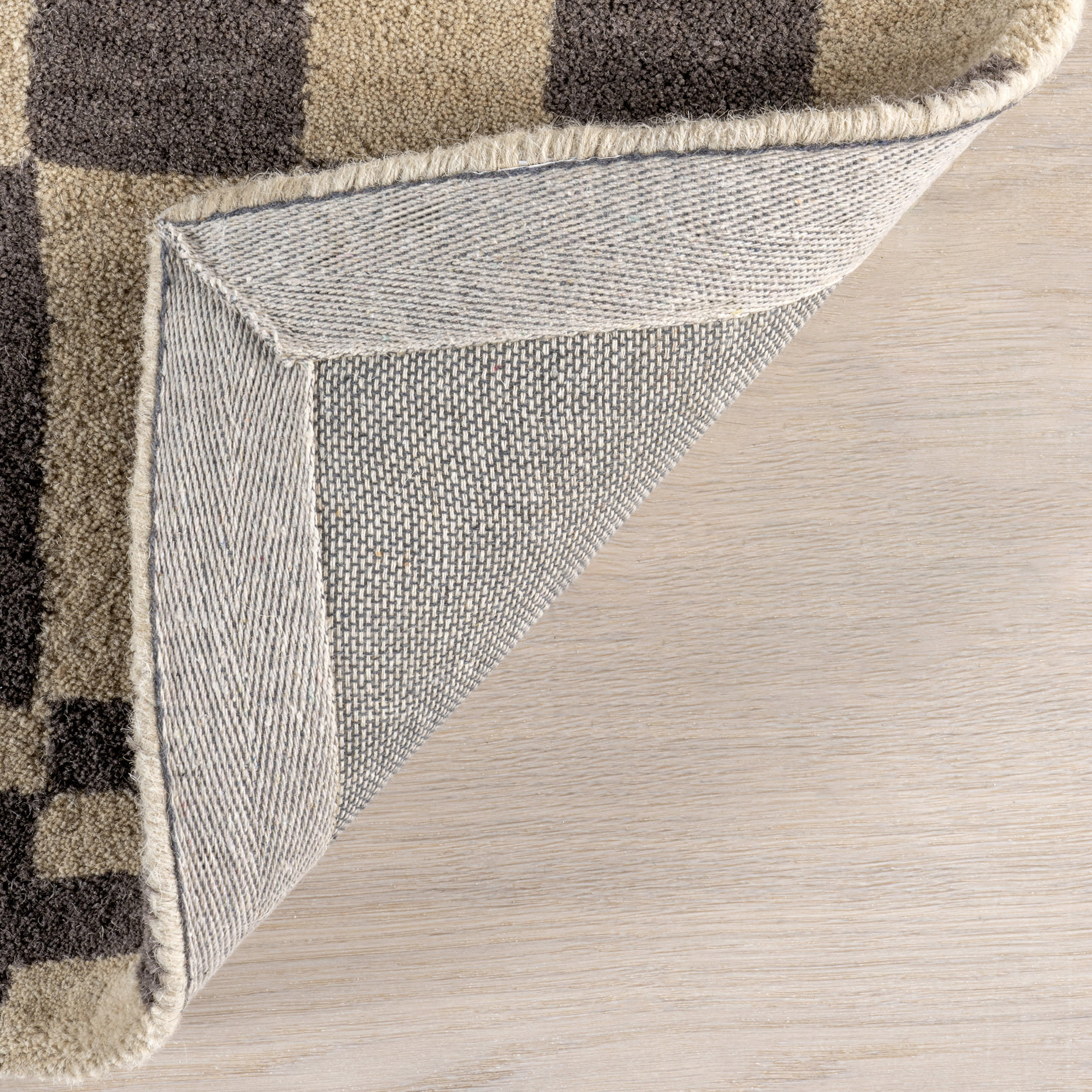 Kai Checkerboard Wool Rug | Grey - Image 6